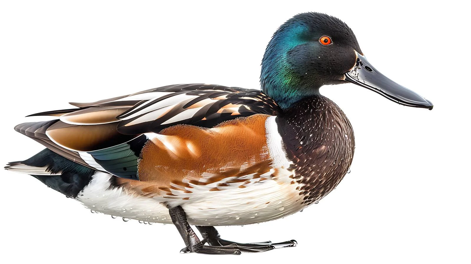 Isolated Northern Shoveler Bird Pose — free download from Dotvec