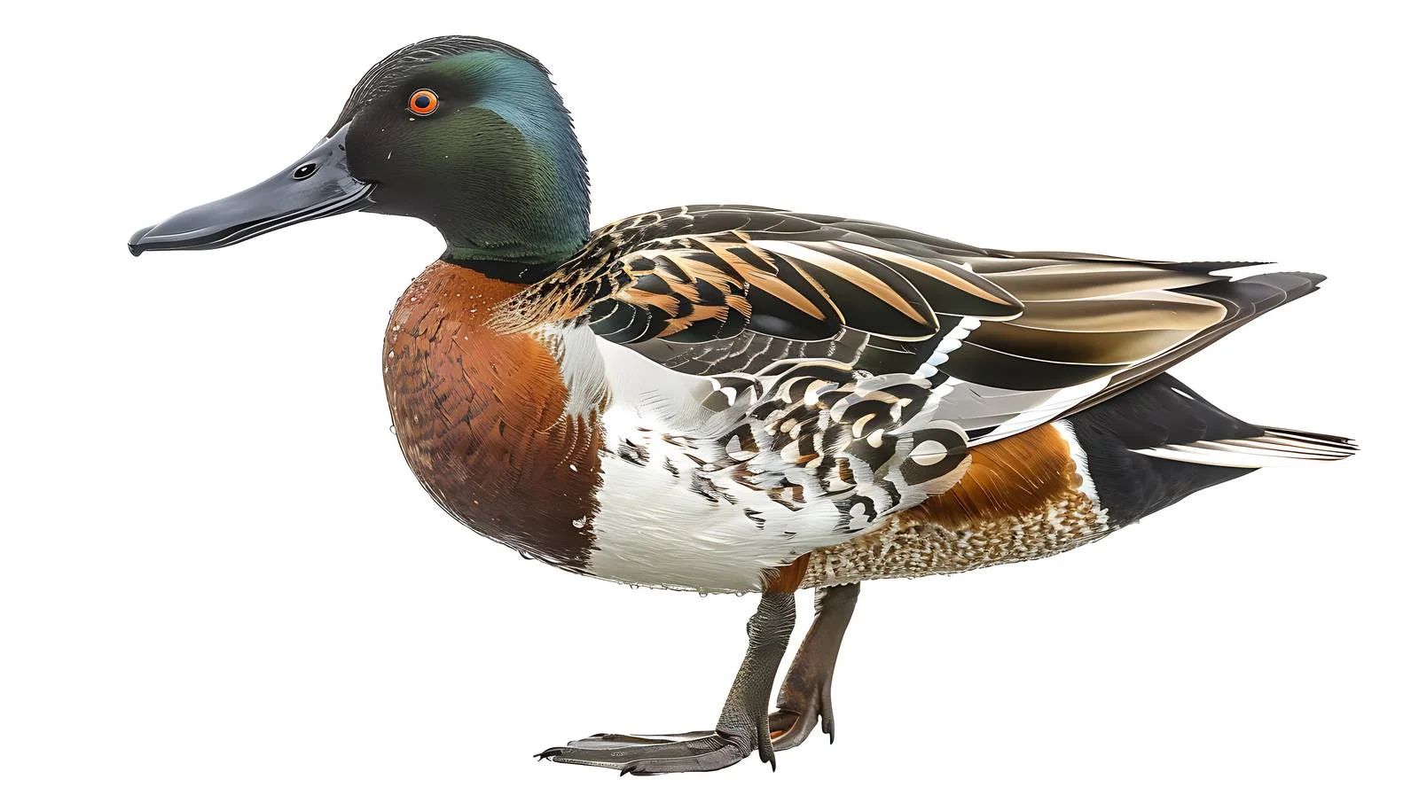 Elegant Northern Shoveler Bird Isolated Pose — free download from Dotvec