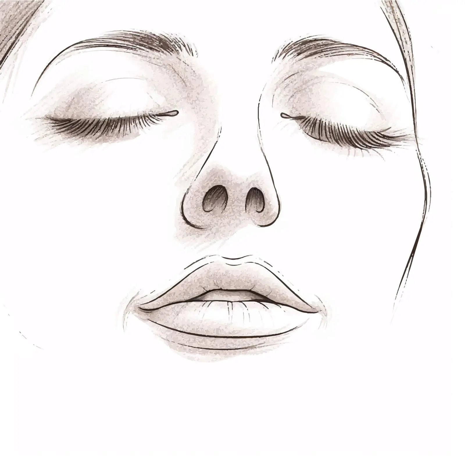 Nose Sketch Vector Illustration on White Background — free download from Dotvec