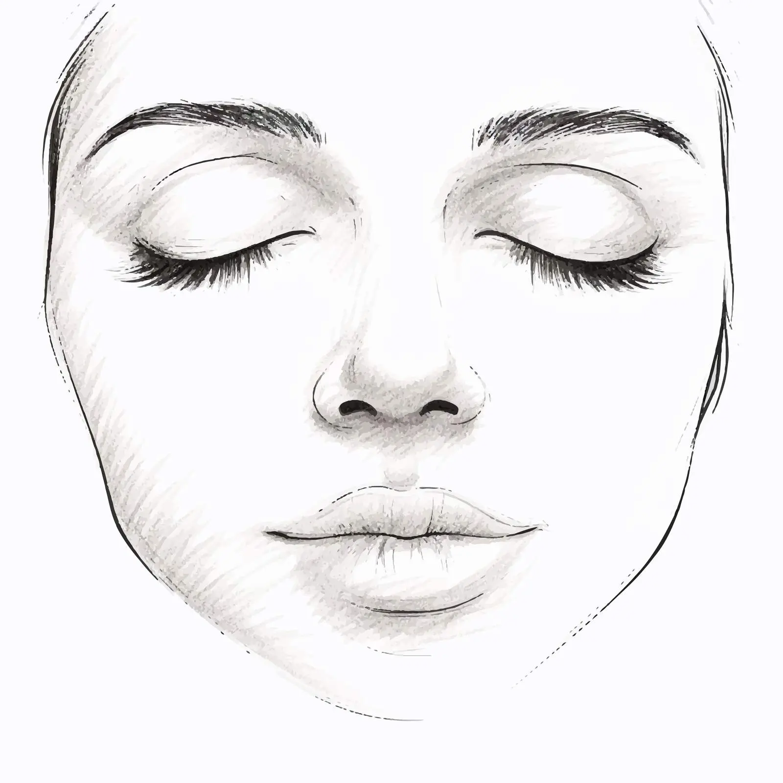 Nose Sketch Vector Illustration on White Background — free download from Dotvec
