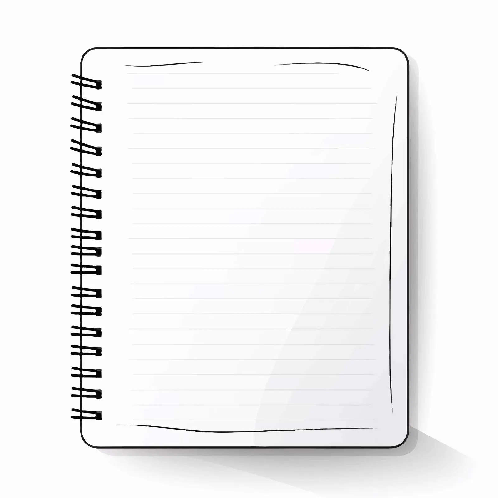 Notebook Outline Illustration on White Background — free download from Dotvec
