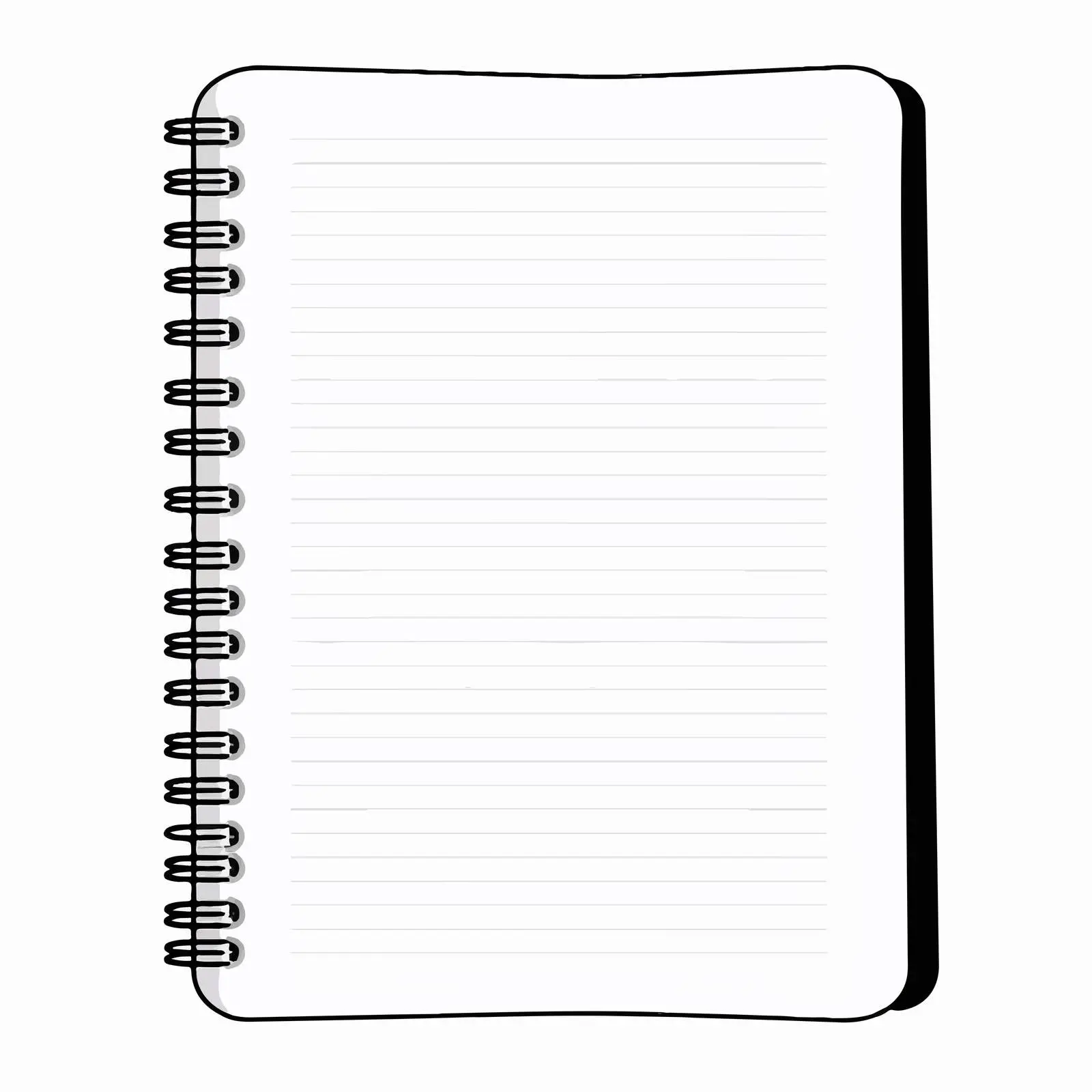 Outline Notebook Illustration on White Background — free download from Dotvec
