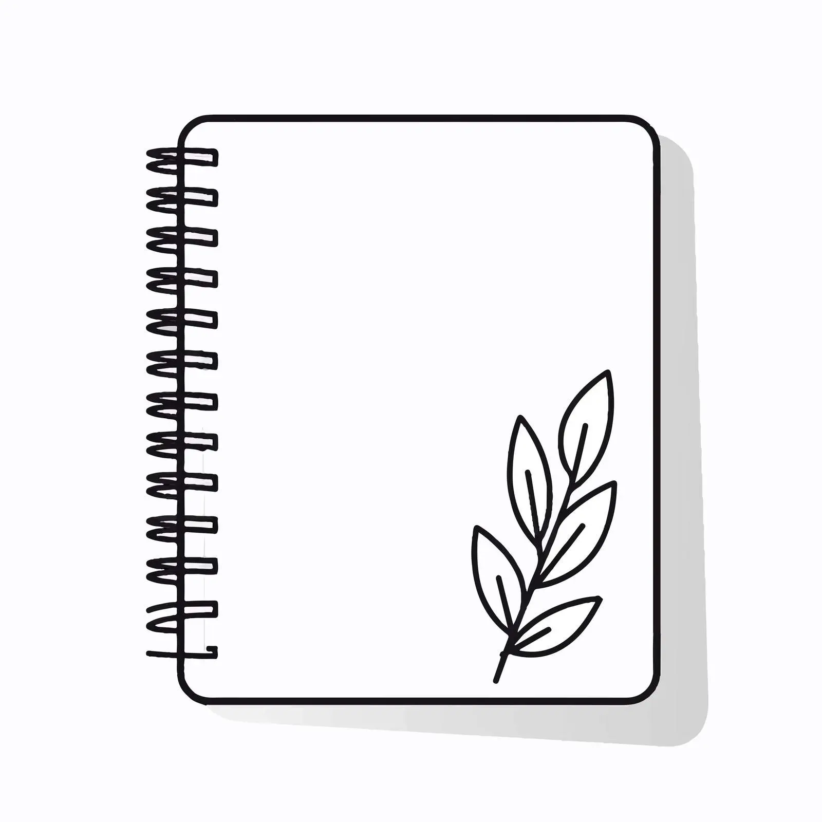 Notebook Outline Vector Illustration on White Background — free download from Dotvec