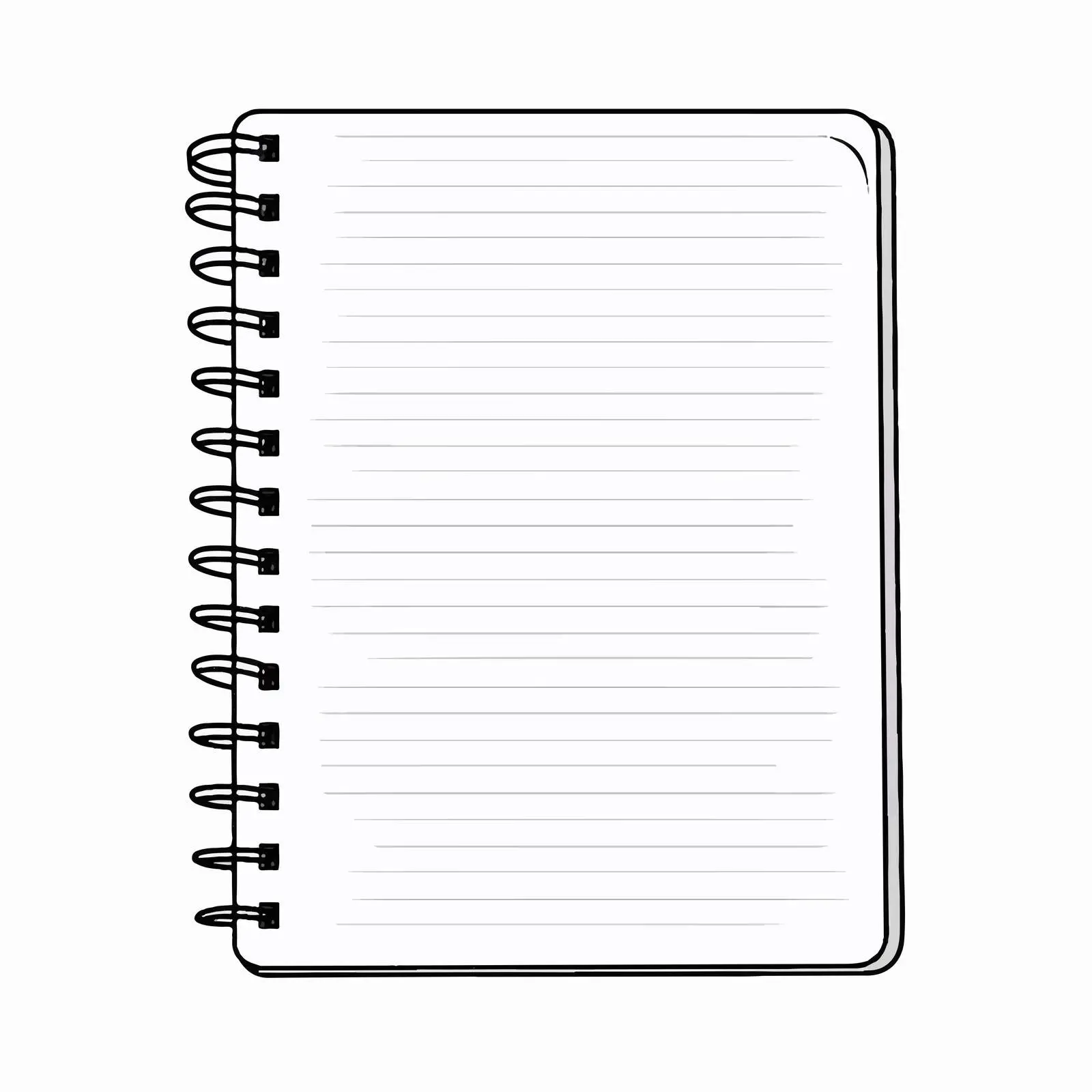 Notebook Outline Vector Illustration on White Background — free download from Dotvec