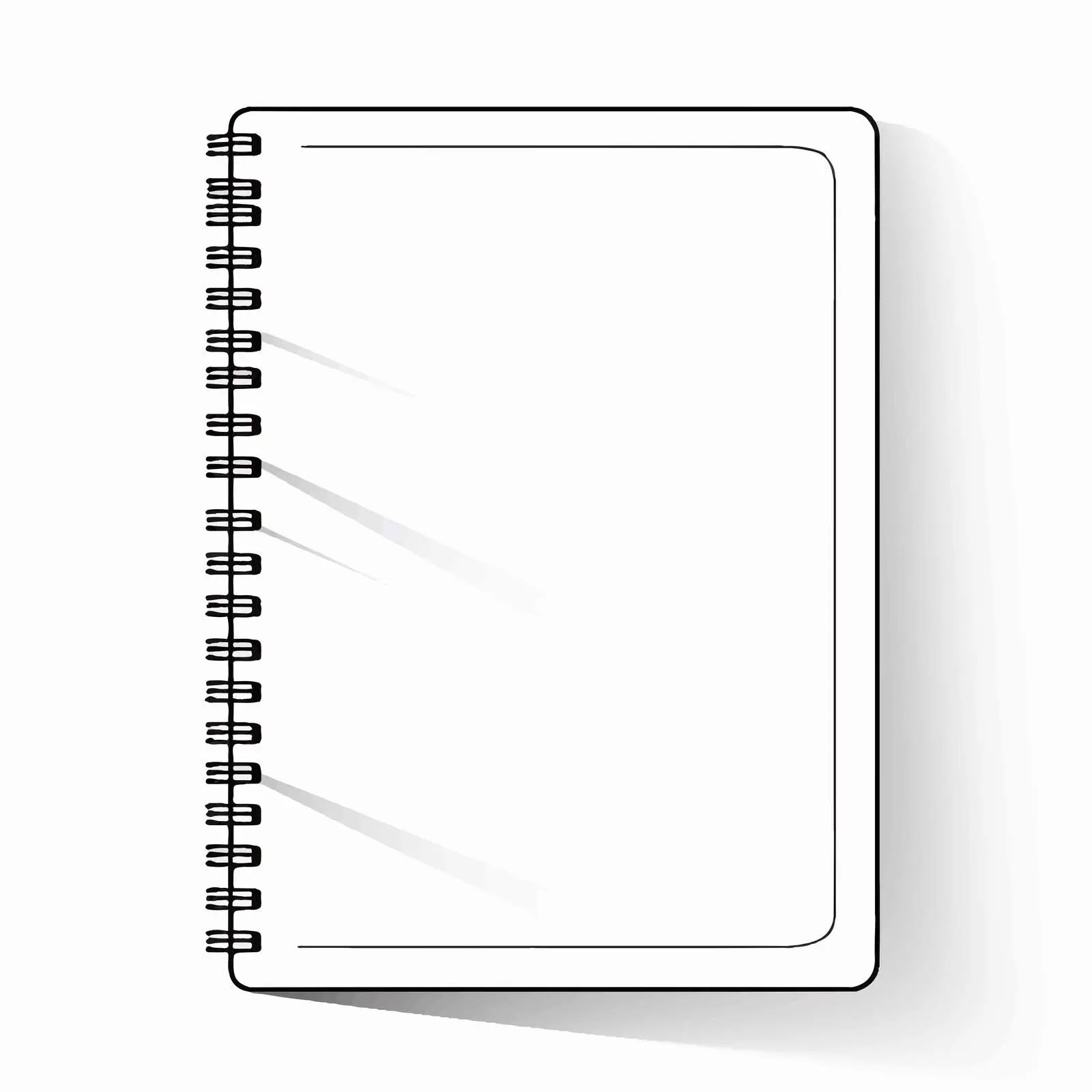 Outline Vector Illustration of Notebook on White Background — free download from Dotvec