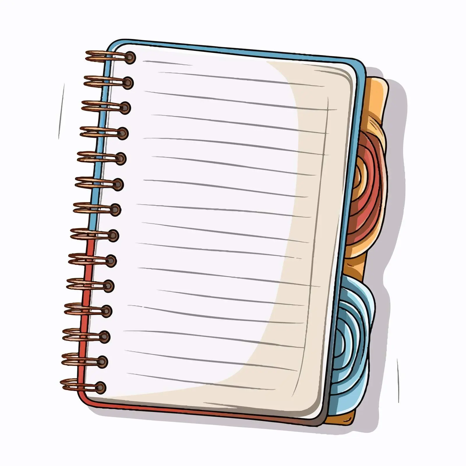 Spiral Bound Sketchbook Notepad Closed Vertically — free download from Dotvec