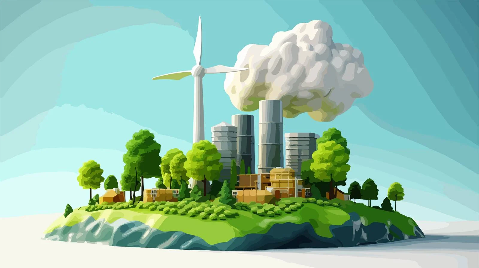 Clean Energy from Nuclear Power Plant — free download from Dotvec