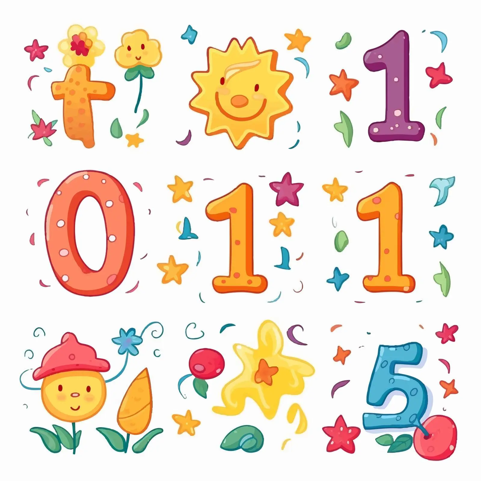 Handwriting Practice for Numbers 1 to 10 – free numeracy skills image from Dotvec