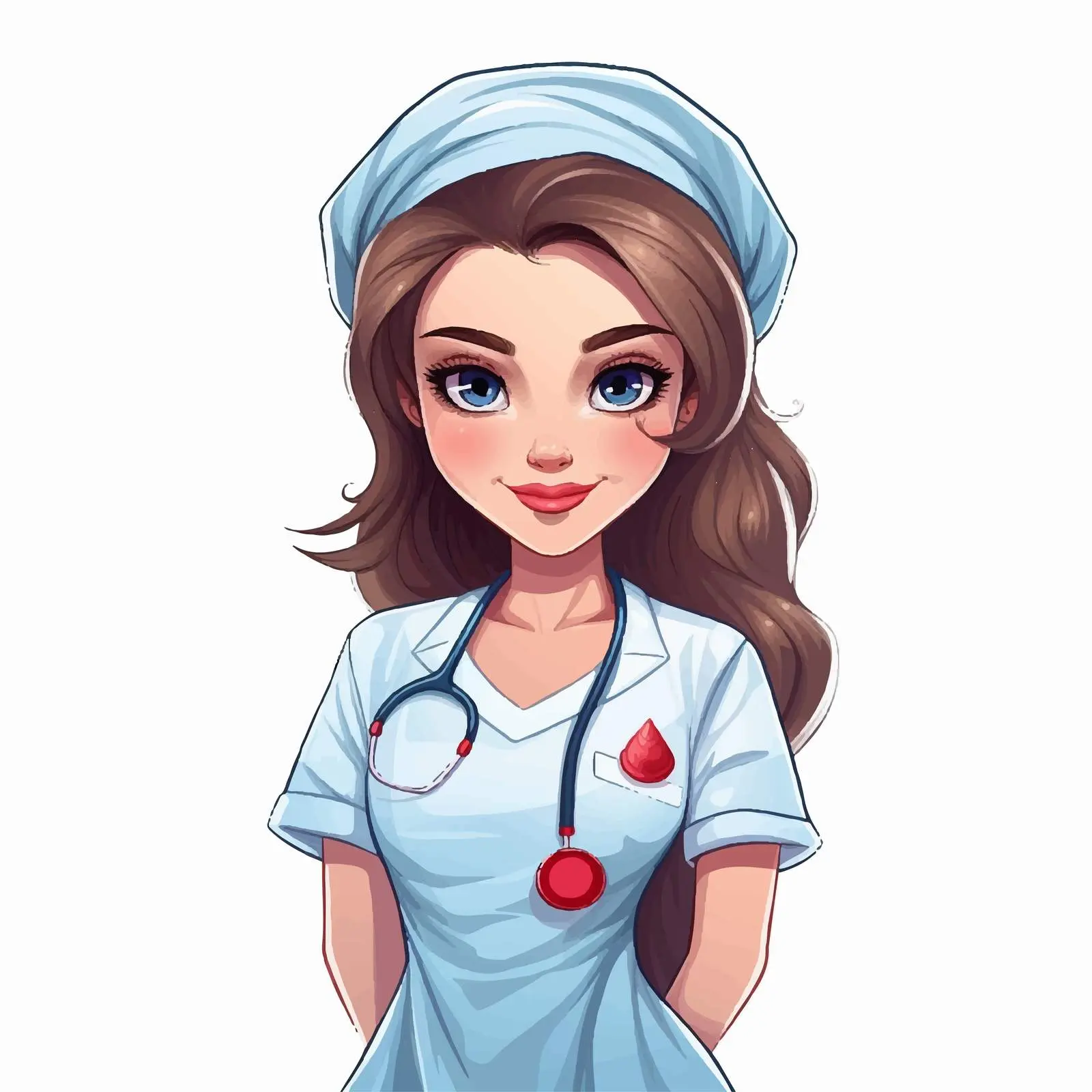 Beautiful Cartoon Nurse Avatar Vector Illustration — free download from Dotvec