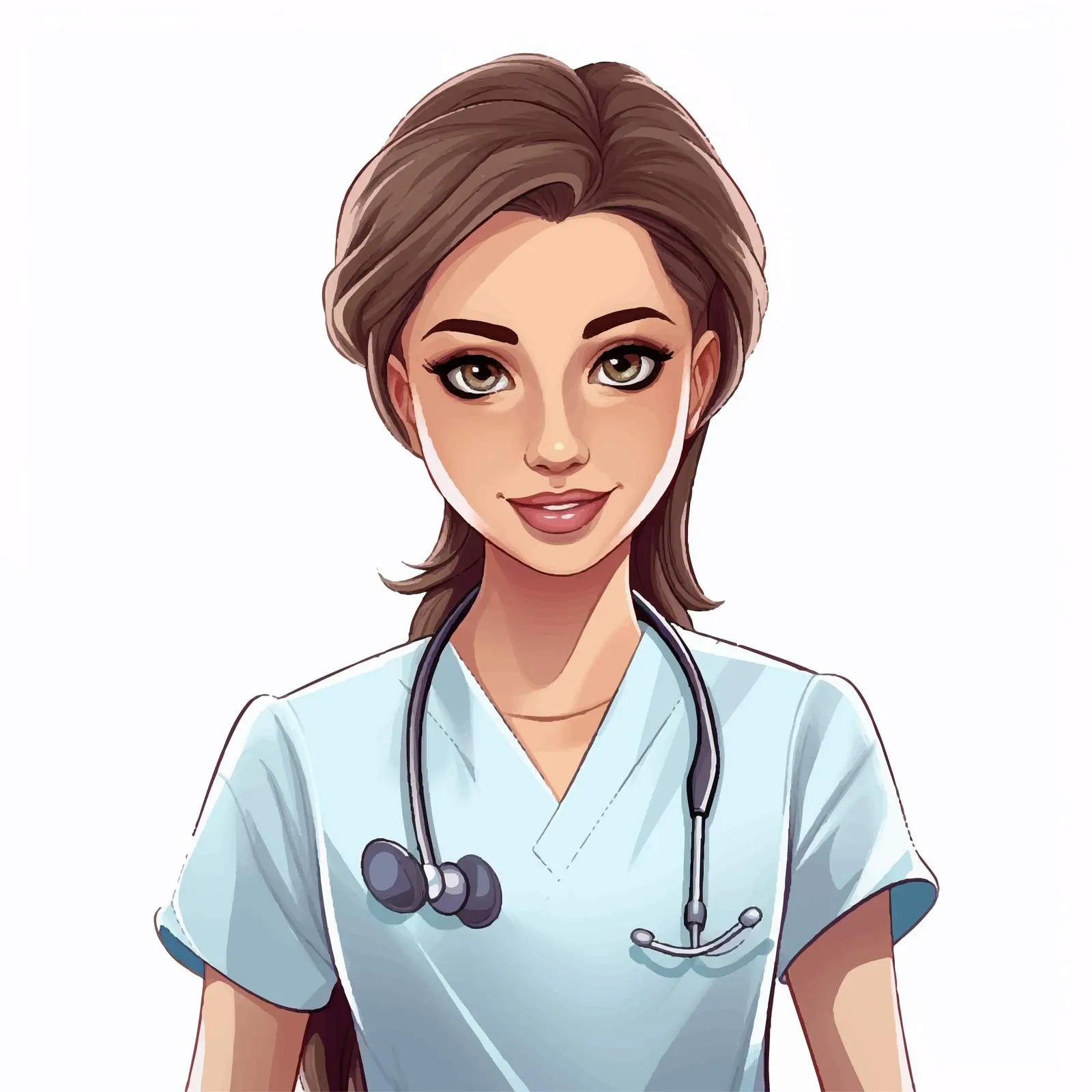 Beautiful Nurse Avatar Cartoon Vector Illustration — free download from Dotvec