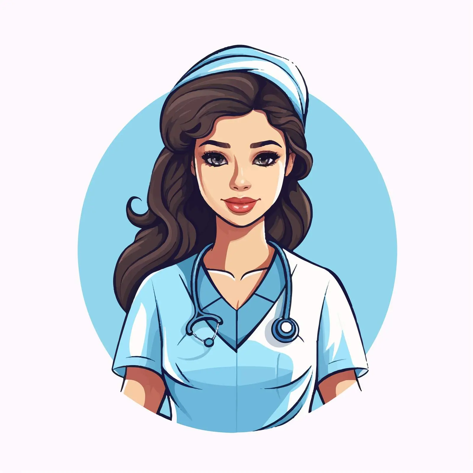 Beautiful Nurse Cartoon Vector Character Illustration – free nurse illustration image from Dotvec