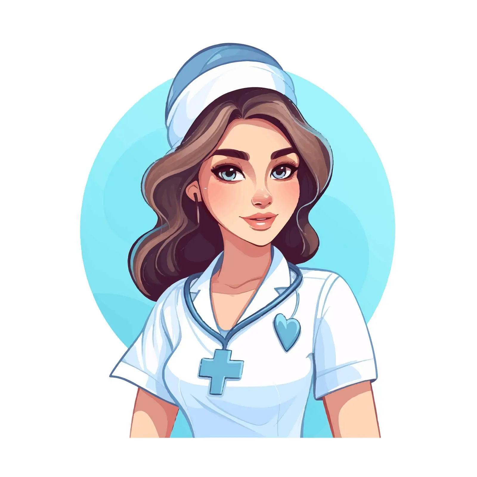 Beautiful Nurse Cartoon Vector Character Illustration — free download from Dotvec