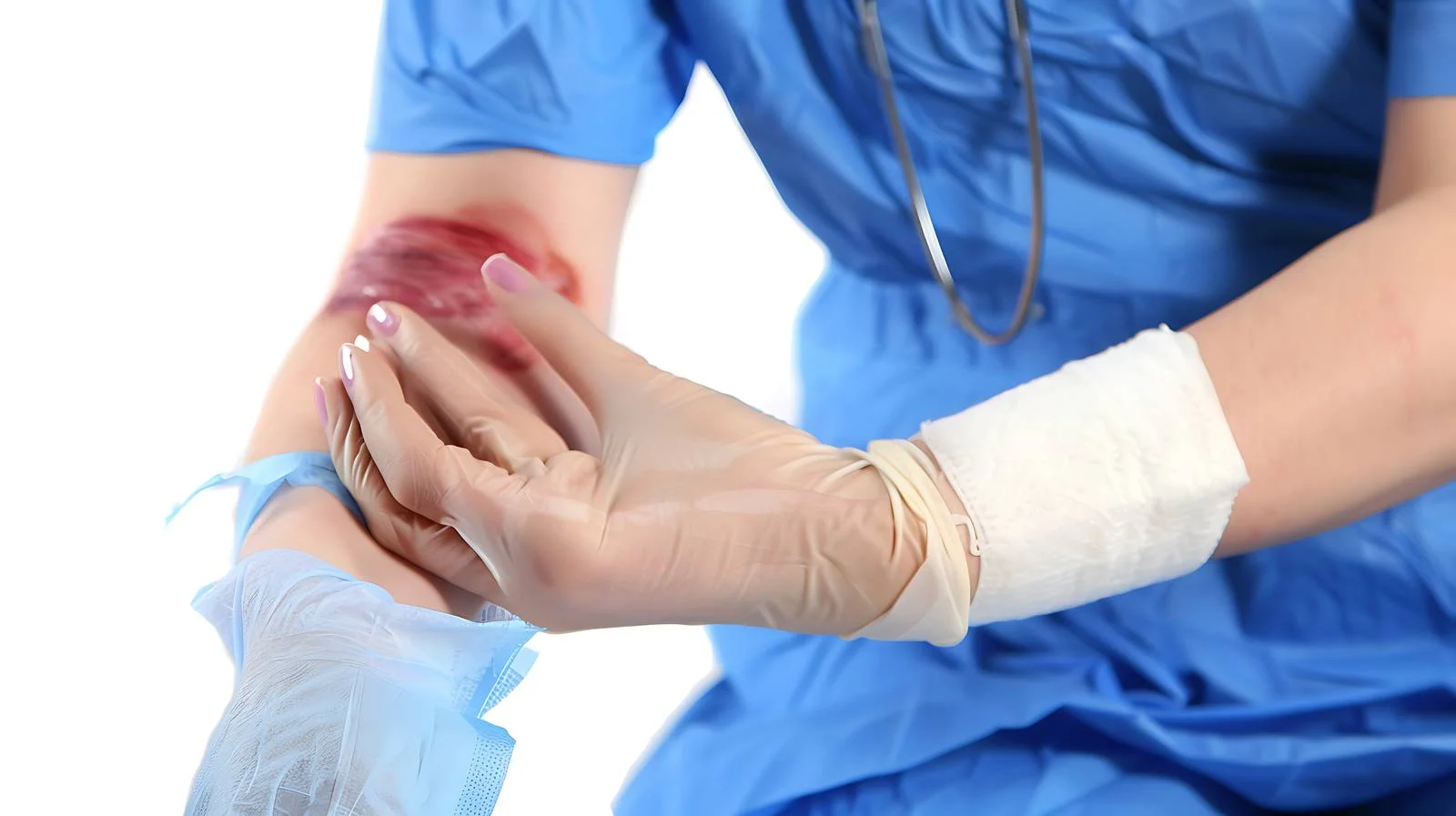 Nurse Dressing Patient's Burned Hand Wound — free download from Dotvec