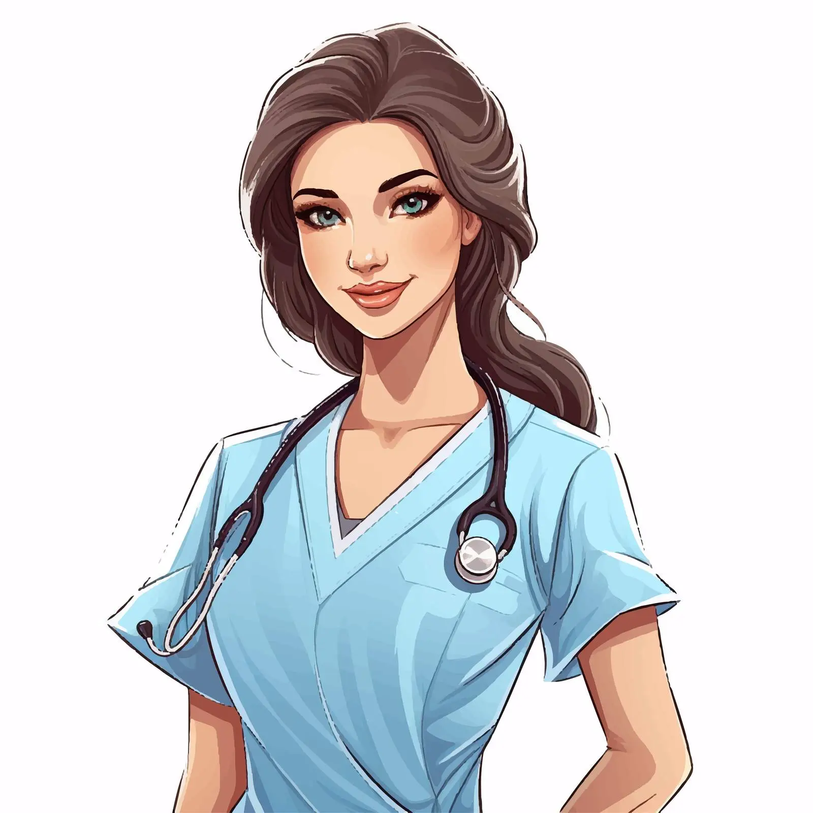Cartoon Nurse Professional Vector Illustration – free nurse illustration image from Dotvec