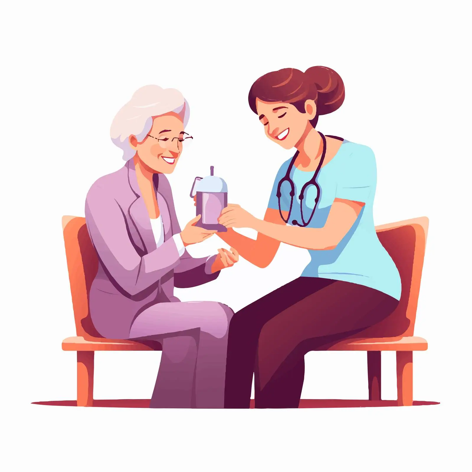 Nursing Care for Elderly Woman's Health Monitoring — free download from Dotvec