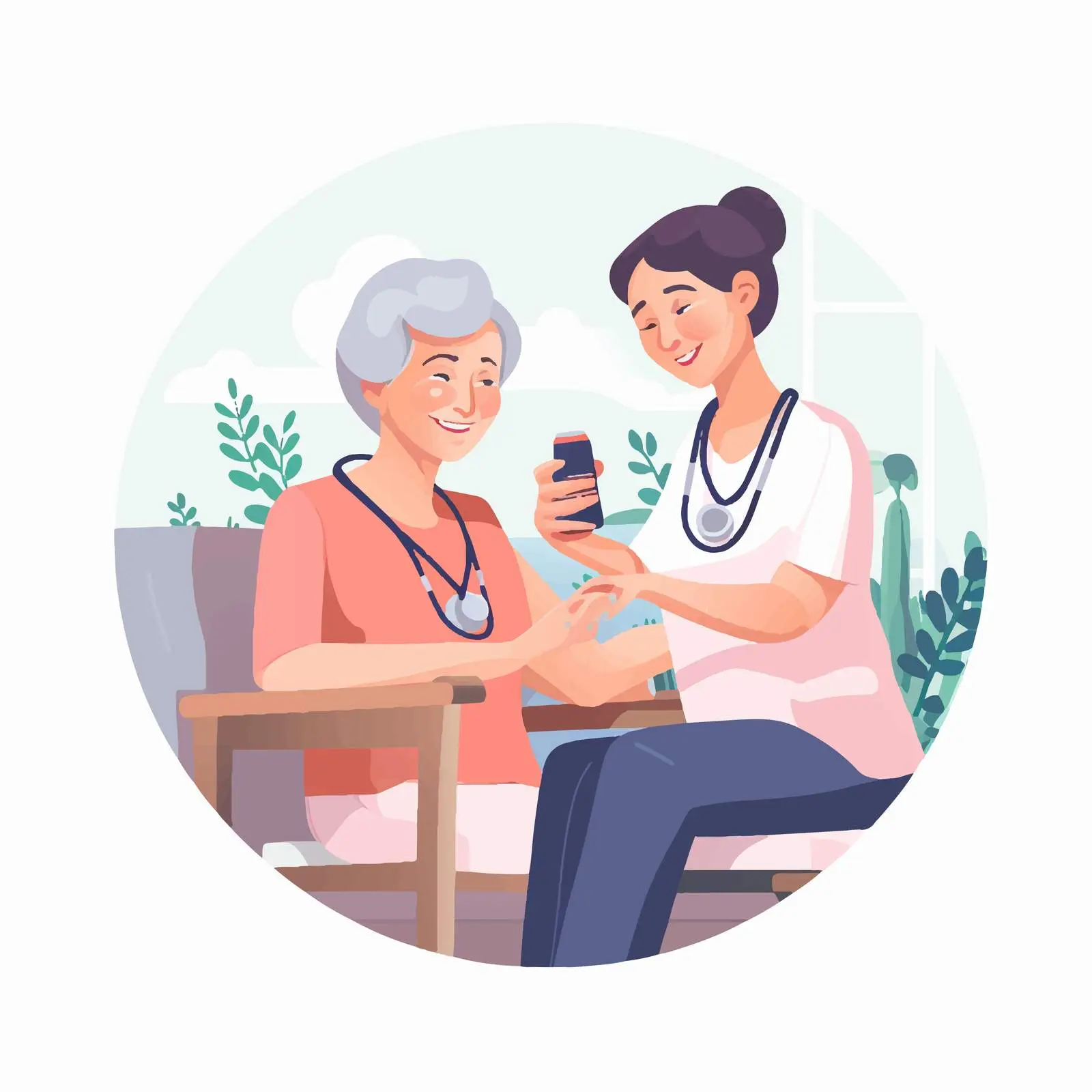 Nursing Care for Elderly Woman's Health Monitoring free images image from Dotvec