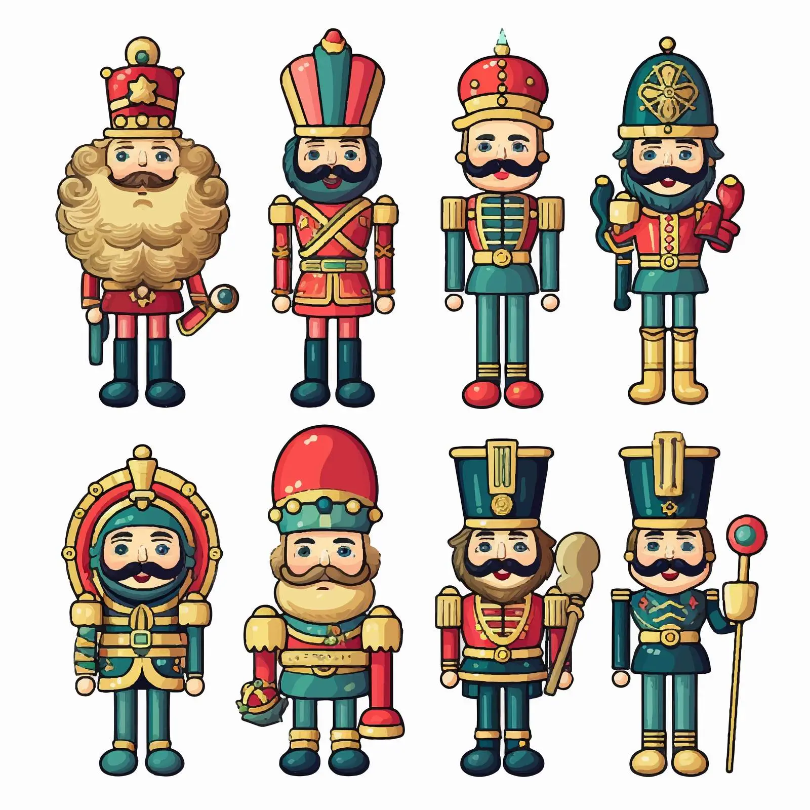 Vintage Nutcracker Christmas Clip Art Stickers — free download from Dotvec