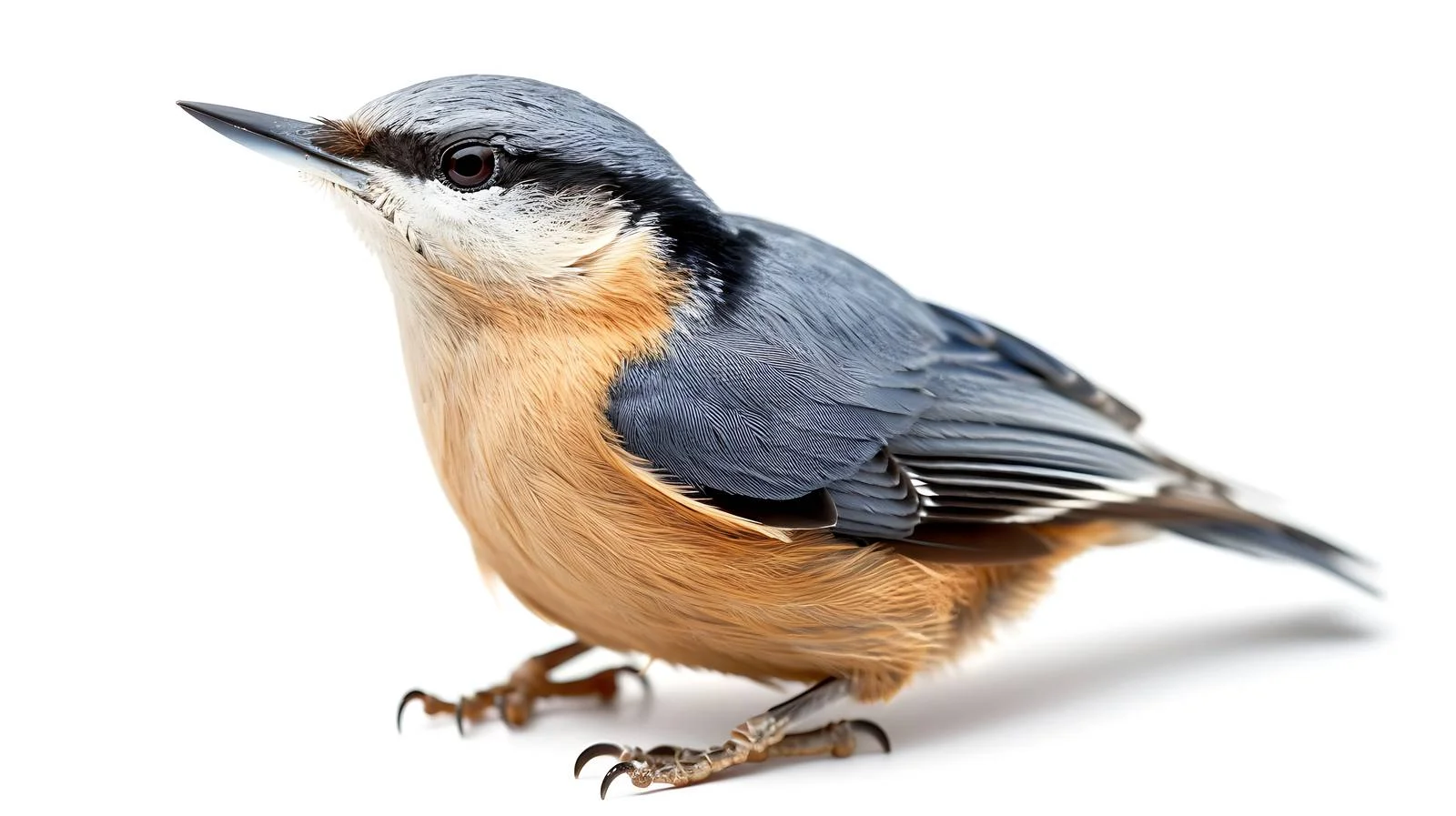 Eurasian Nuthatch Bird Close-Up White Background — free download from Dotvec
