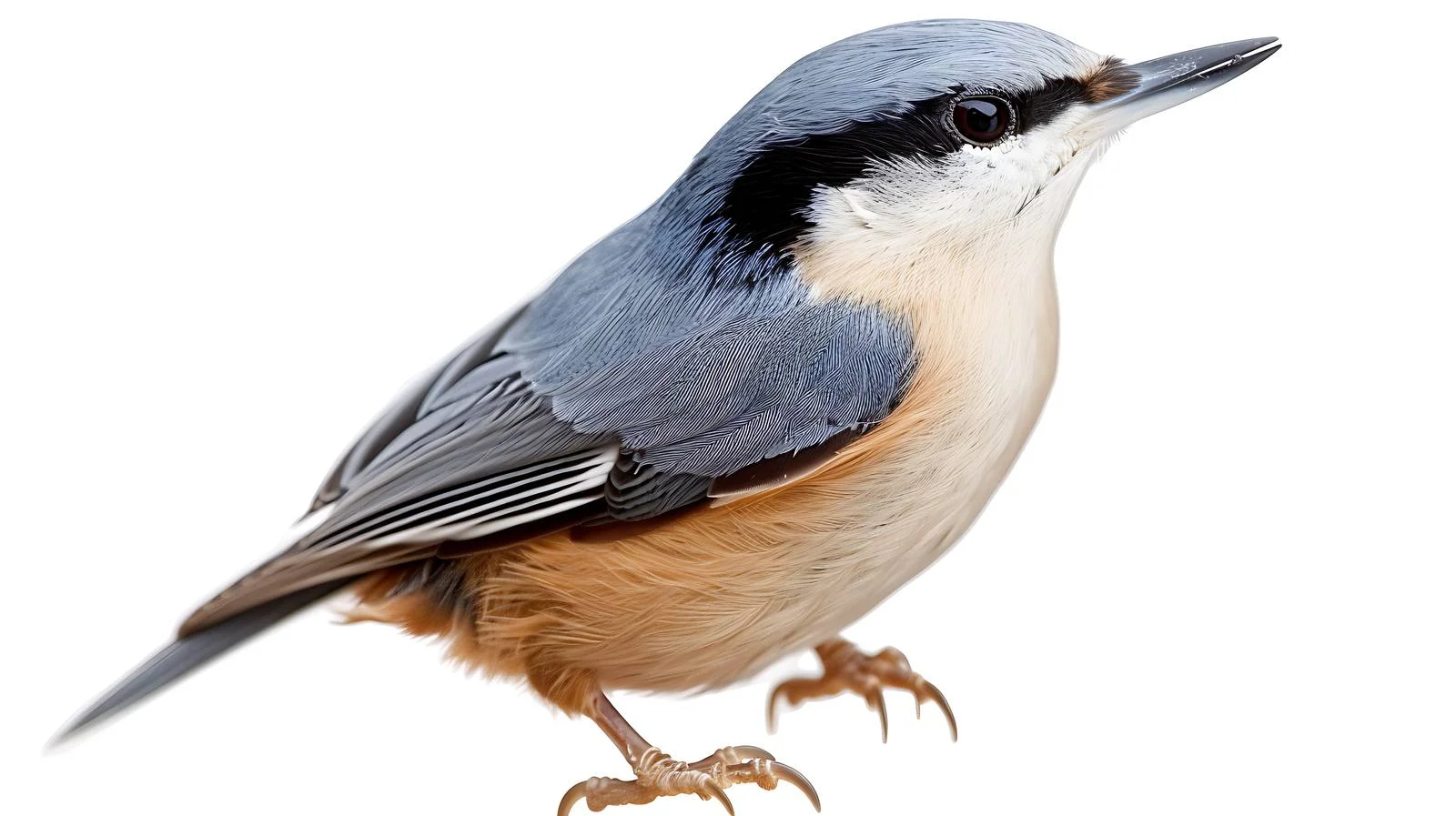 Eurasian Nuthatch Close-Up Bird Isolated White — free download from Dotvec