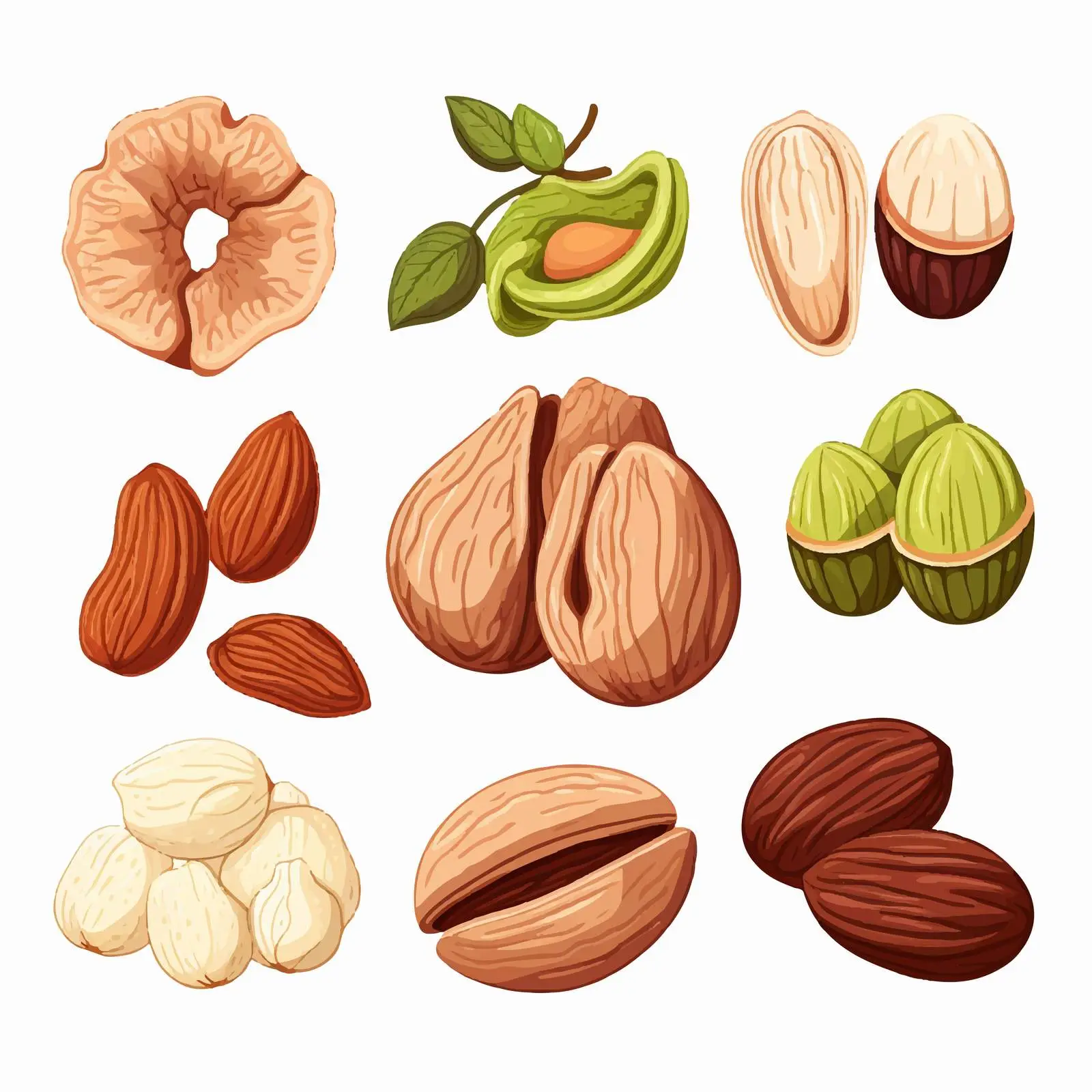 Nut Collection with Almonds and Macadamias — free download from Dotvec