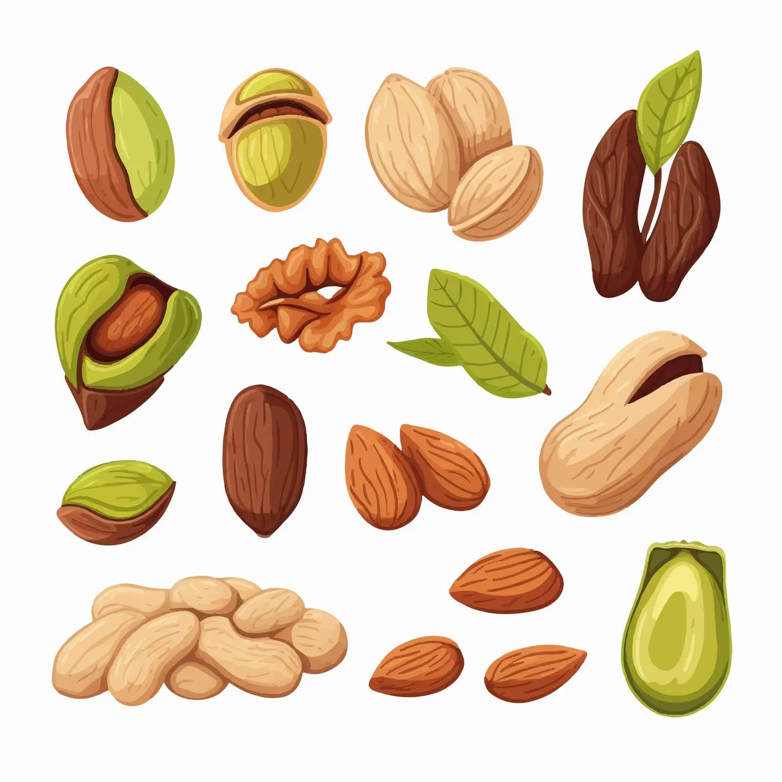 Assorted Nuts Collection: Almonds, Macadamia, Pistachios — free download from Dotvec
