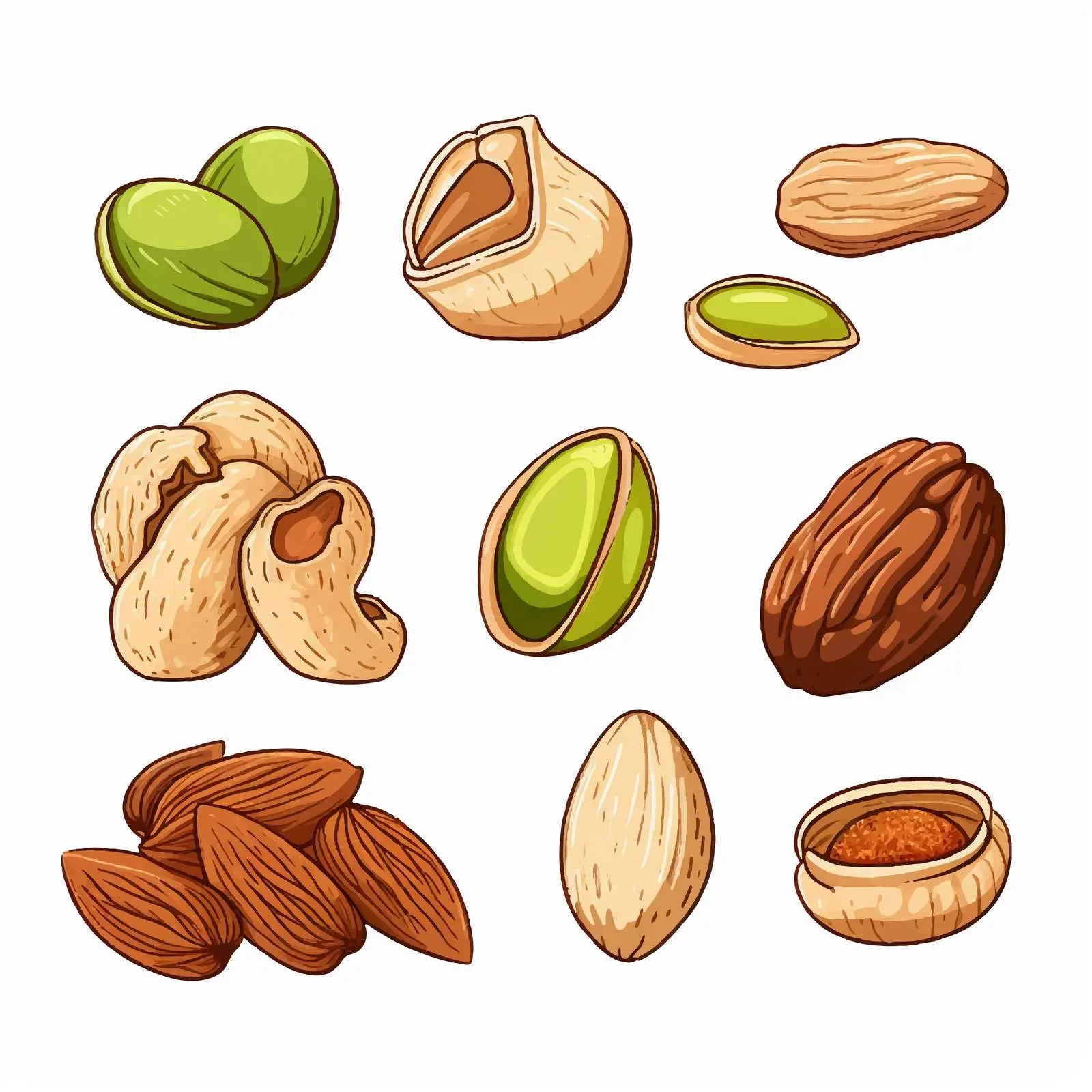 Diverse Collection of Nuts Including Almonds and Macadamia – free wholesome snacks image from Dotvec