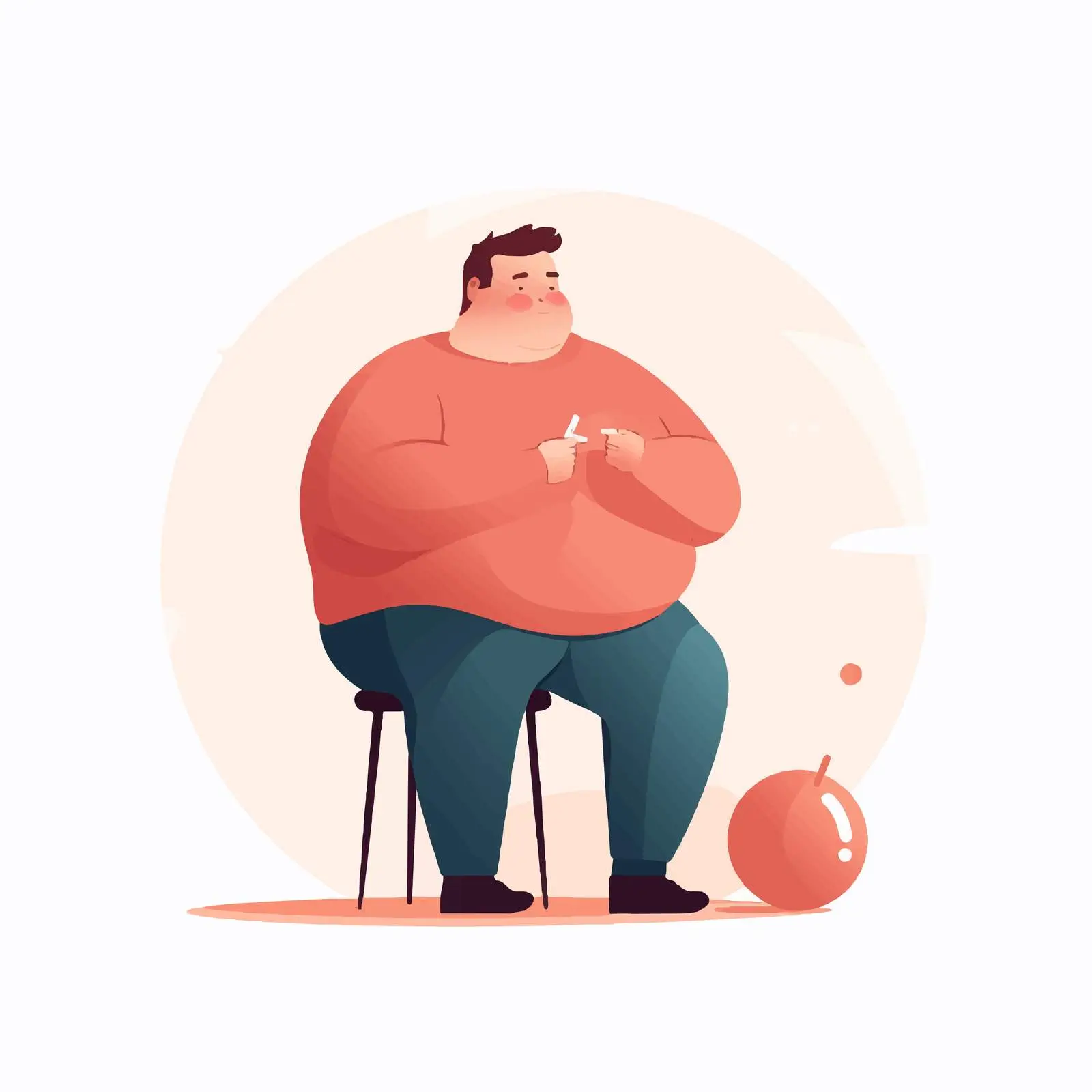 Obese Young Man Sitting on Chair — free download from Dotvec