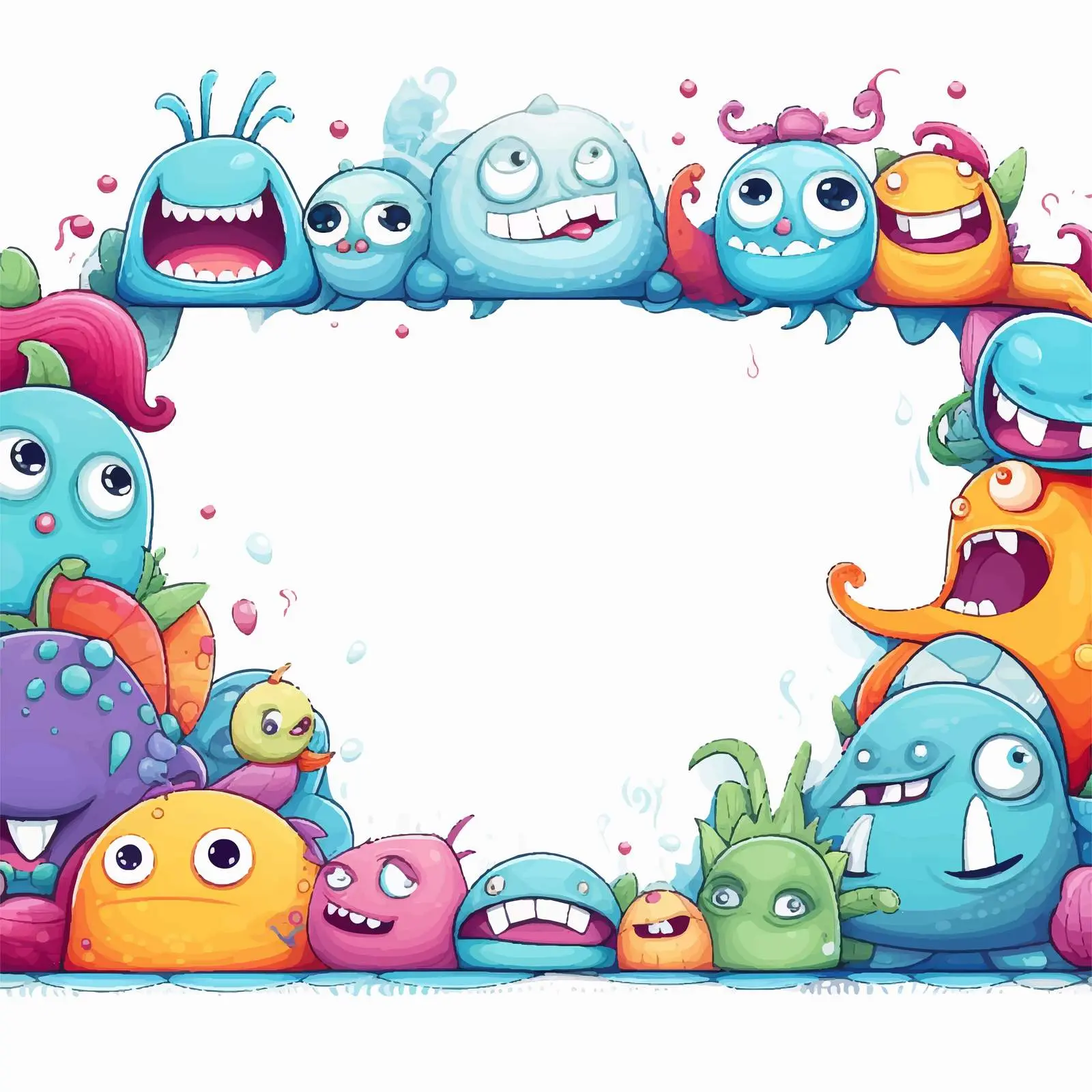 Cute Cartoon Vector Illustration with Decorative Border — free download from Dotvec