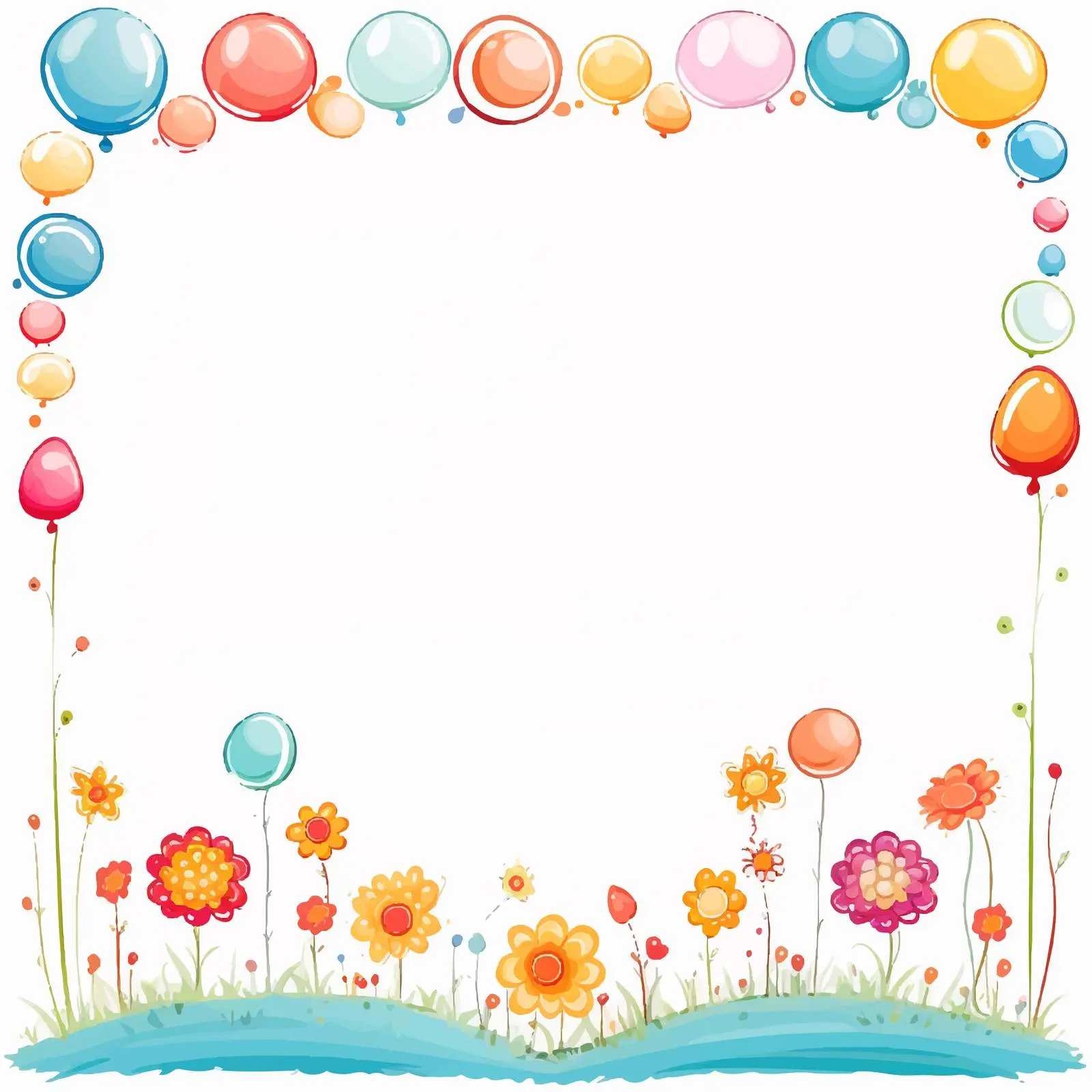 Cute Border Illustration with Cartoon Object — free download from Dotvec