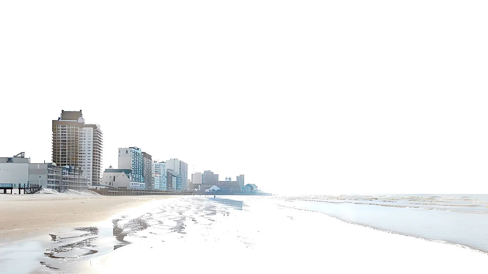 Ocean City White Background Scene — free download from Dotvec