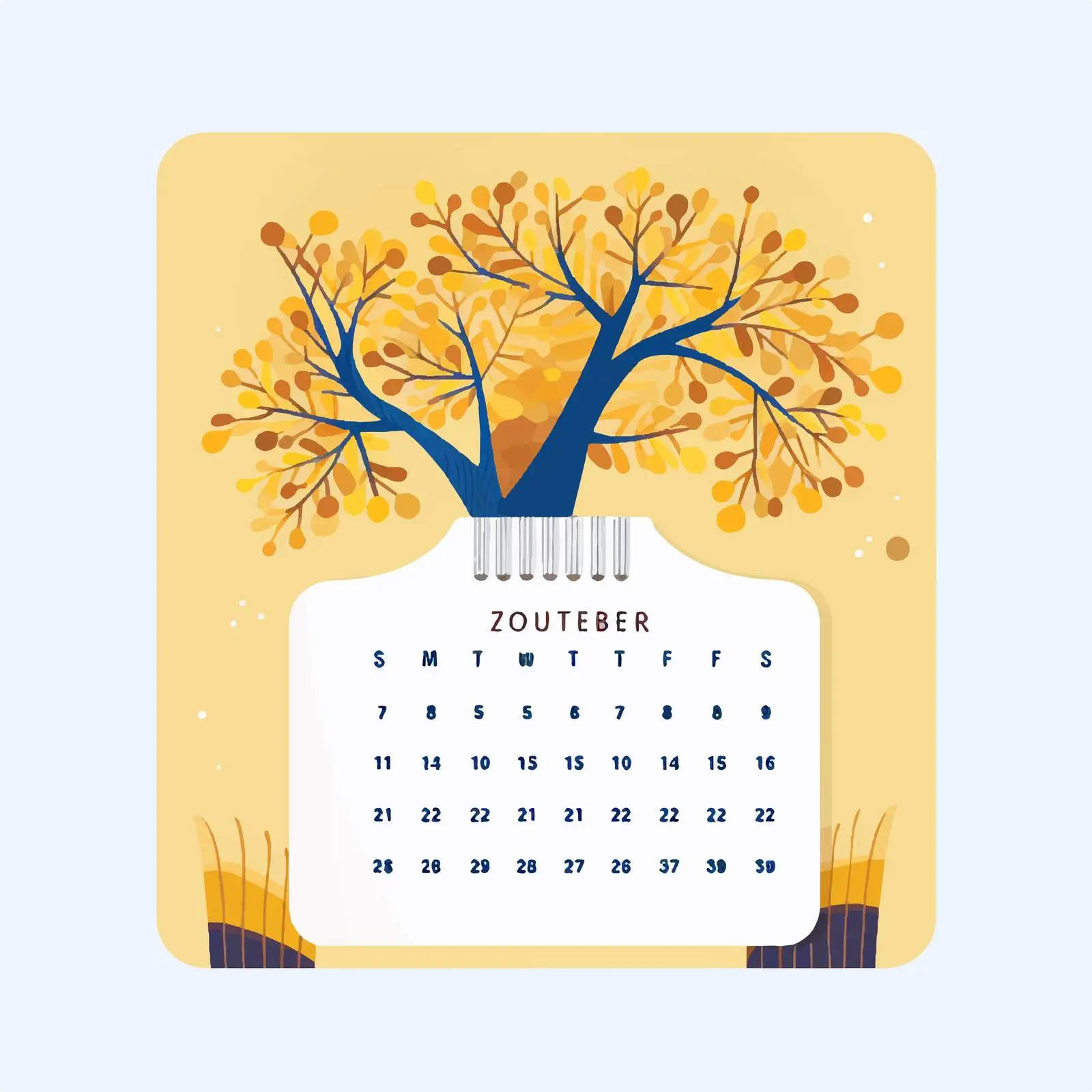 October Minimalist Business Print Template — free download from Dotvec