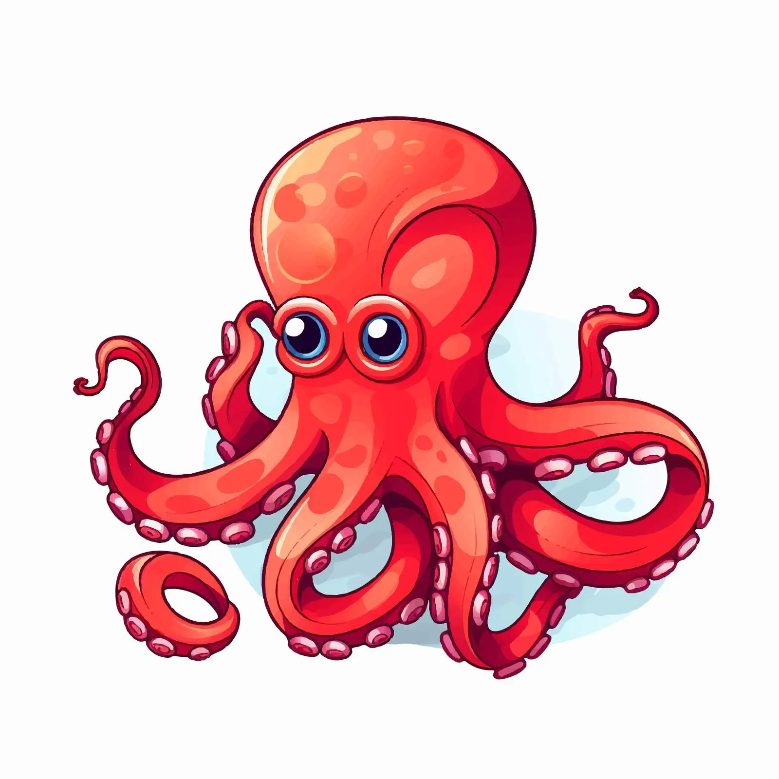 Cute Cartoon Octopus Vector Illustration — free download from Dotvec