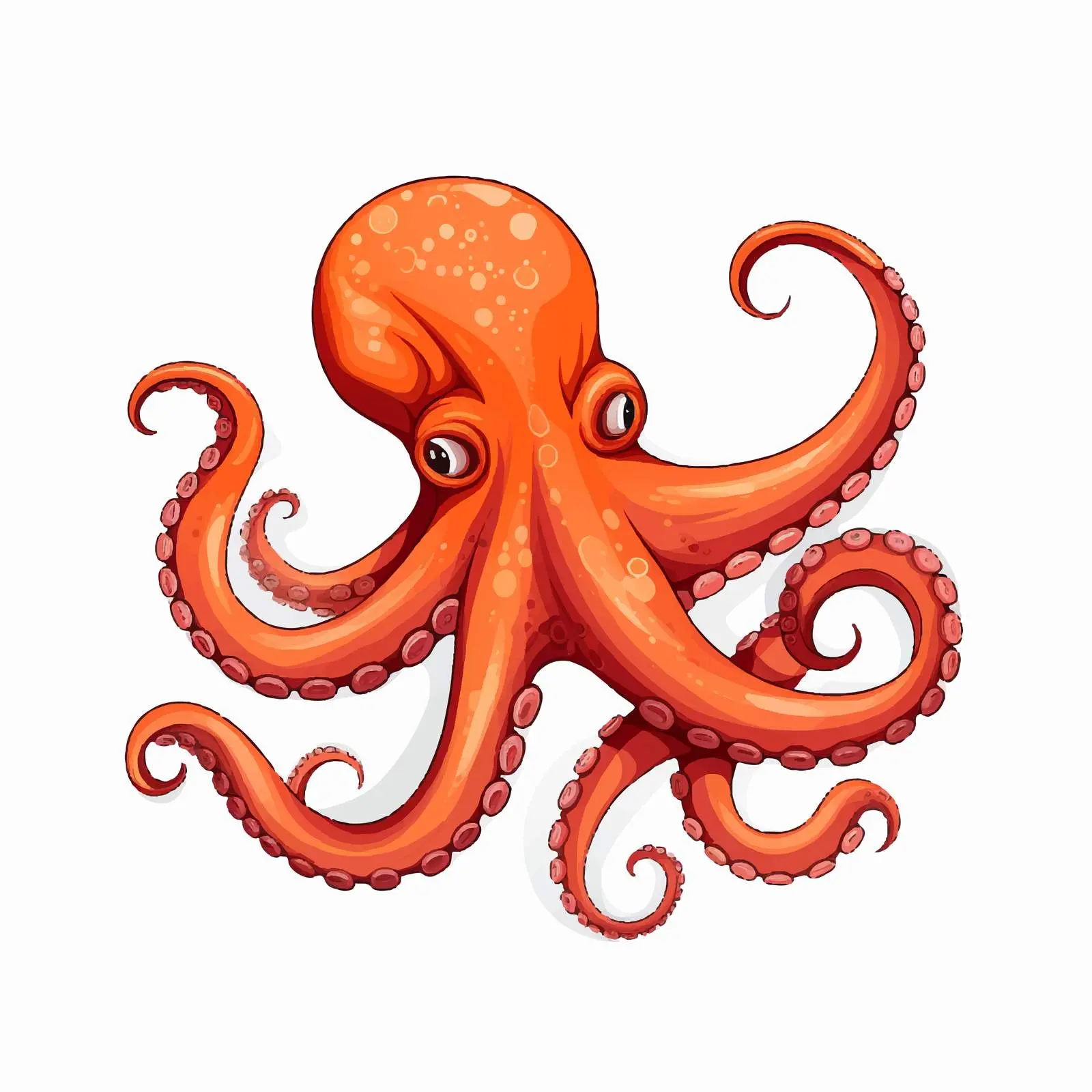 Octopus Line Vector Illustration on White Background – free octopus image from Dotvec