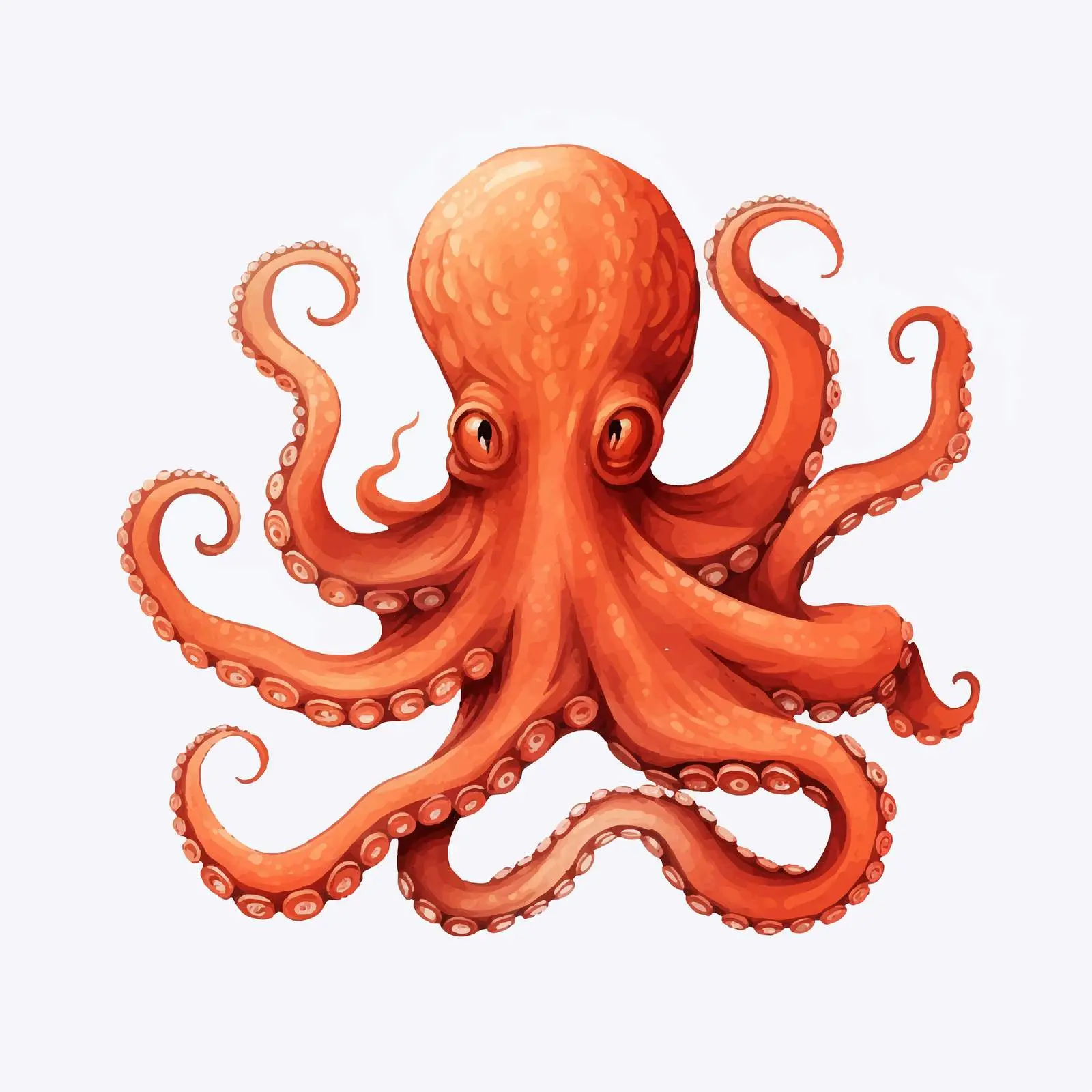 Octopus Vector Illustration Isolated on White Background – free octopus image from Dotvec
