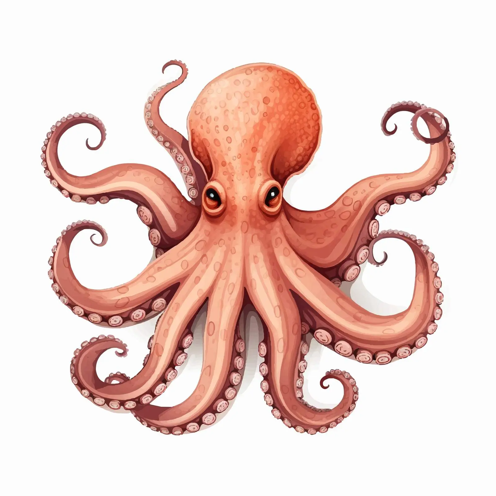 Octopus Vector Illustration on White Background – free octopus image from Dotvec