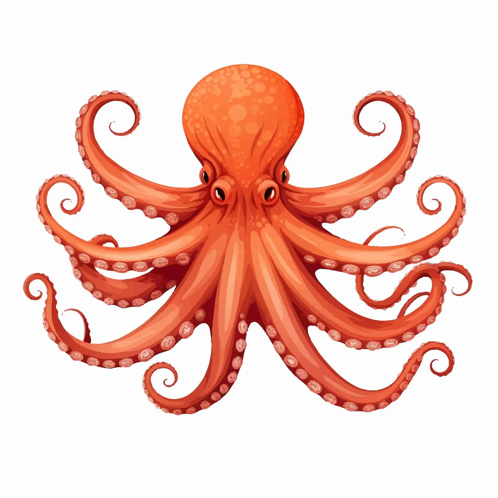 Octopus Vector Illustration on White Background – free octopus image from Dotvec
