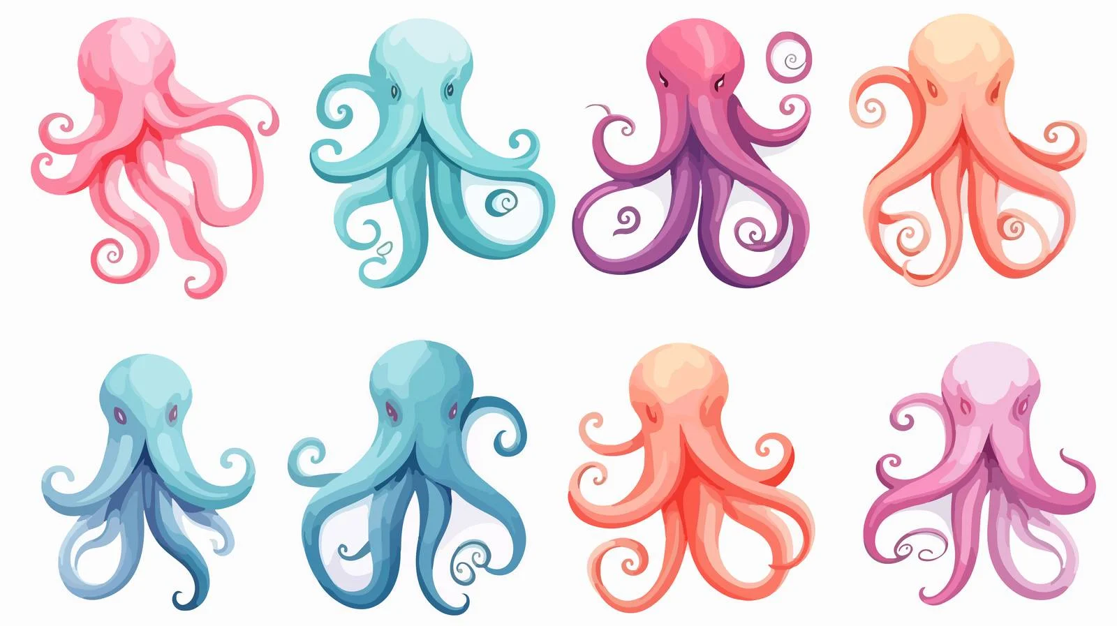 Elegant Octopus Tentacles with Suckers — free download from Dotvec
