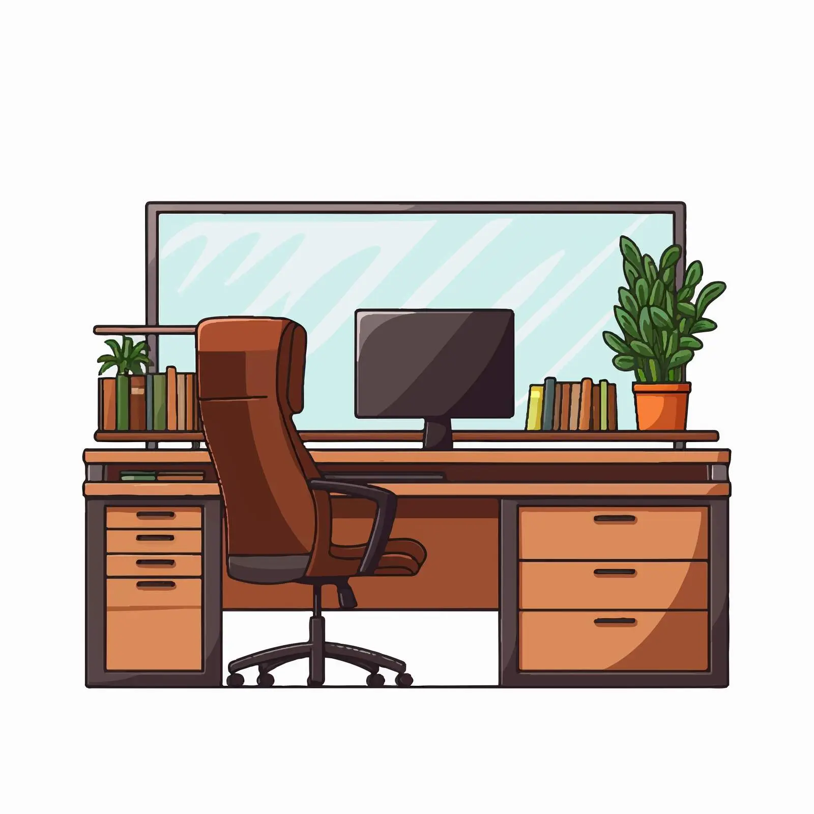 Office Design Vector Illustration on White Background — free download from Dotvec