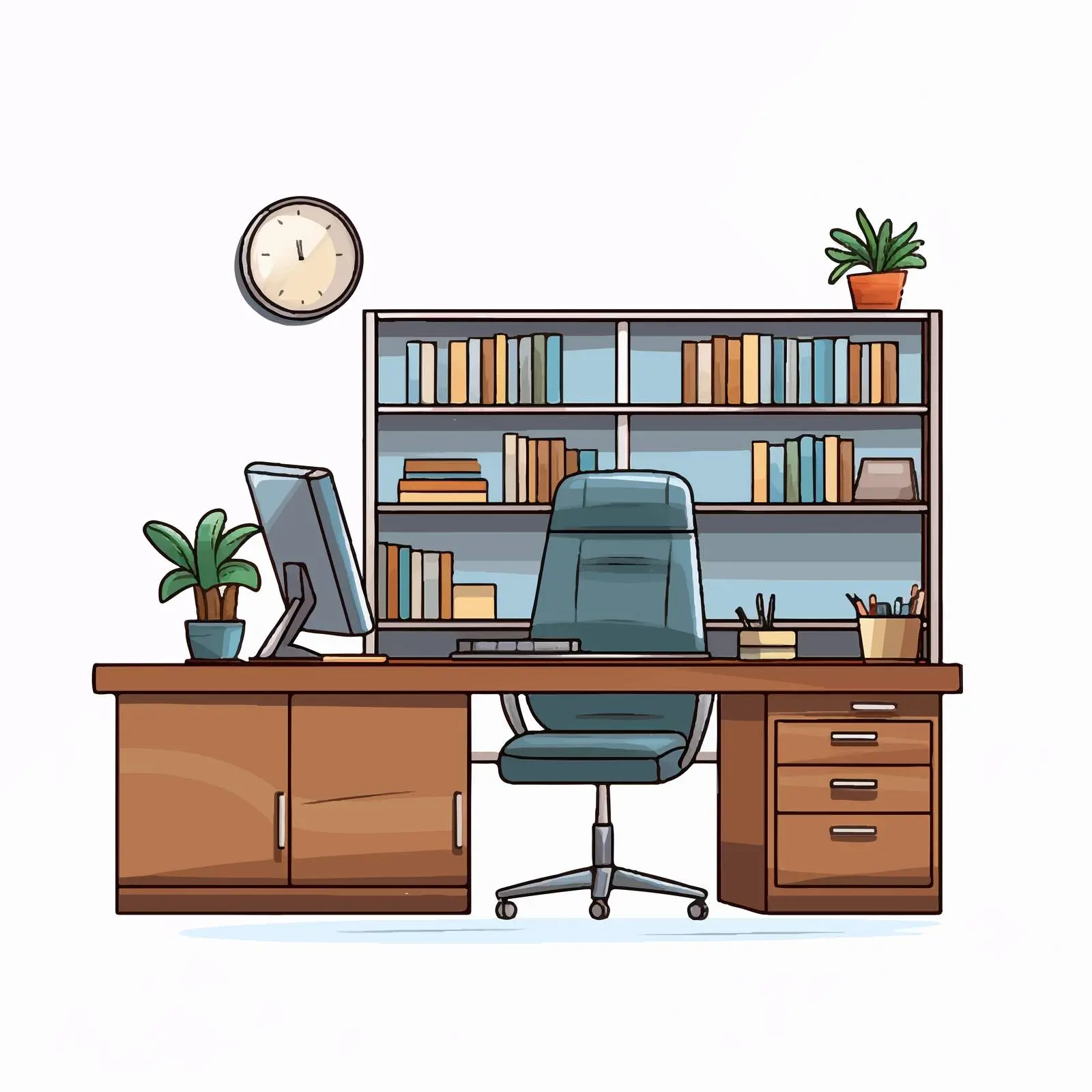 Office Design Vector Illustration on White Background — free download from Dotvec