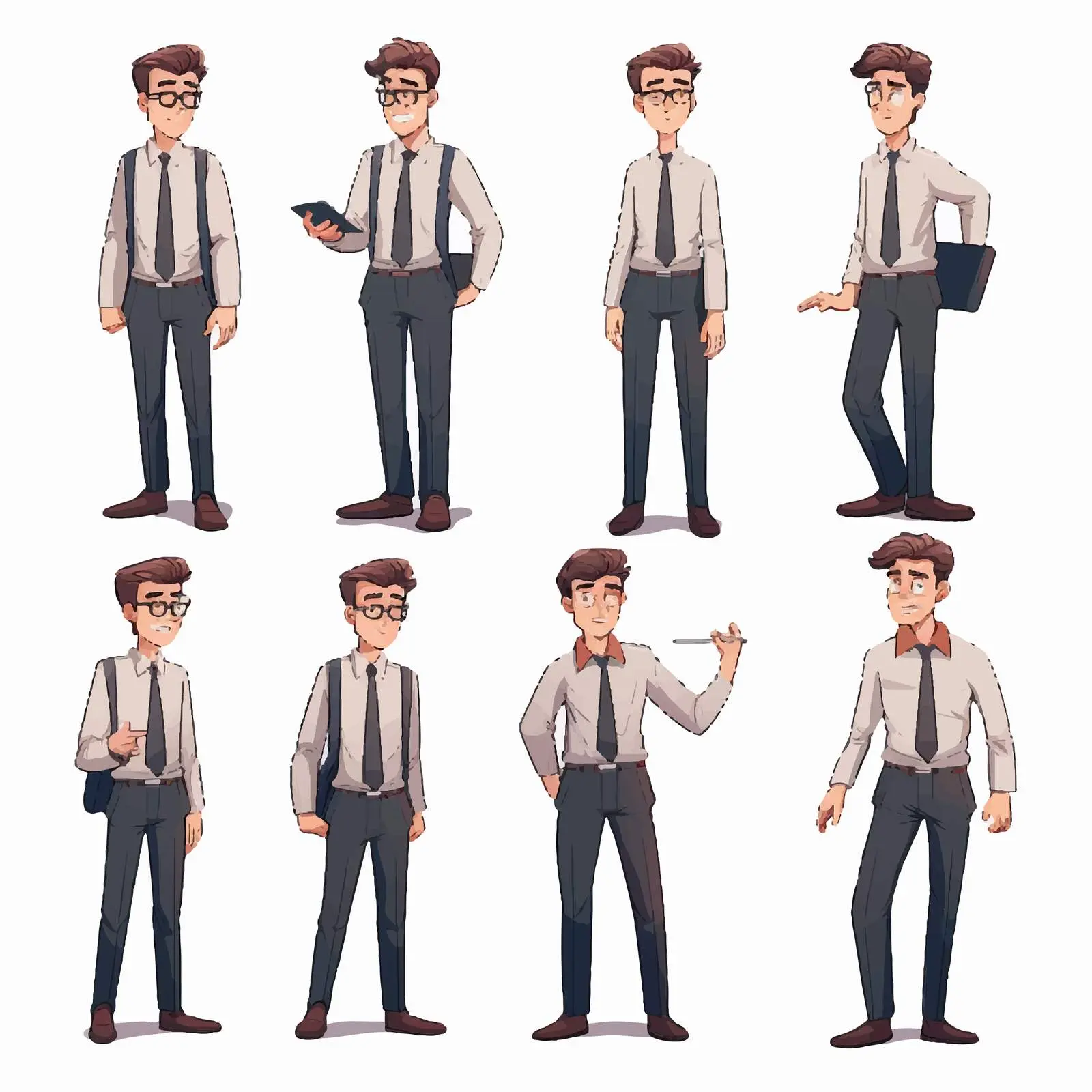 Male Office Staff Character Animation Cartoon — free download from Dotvec