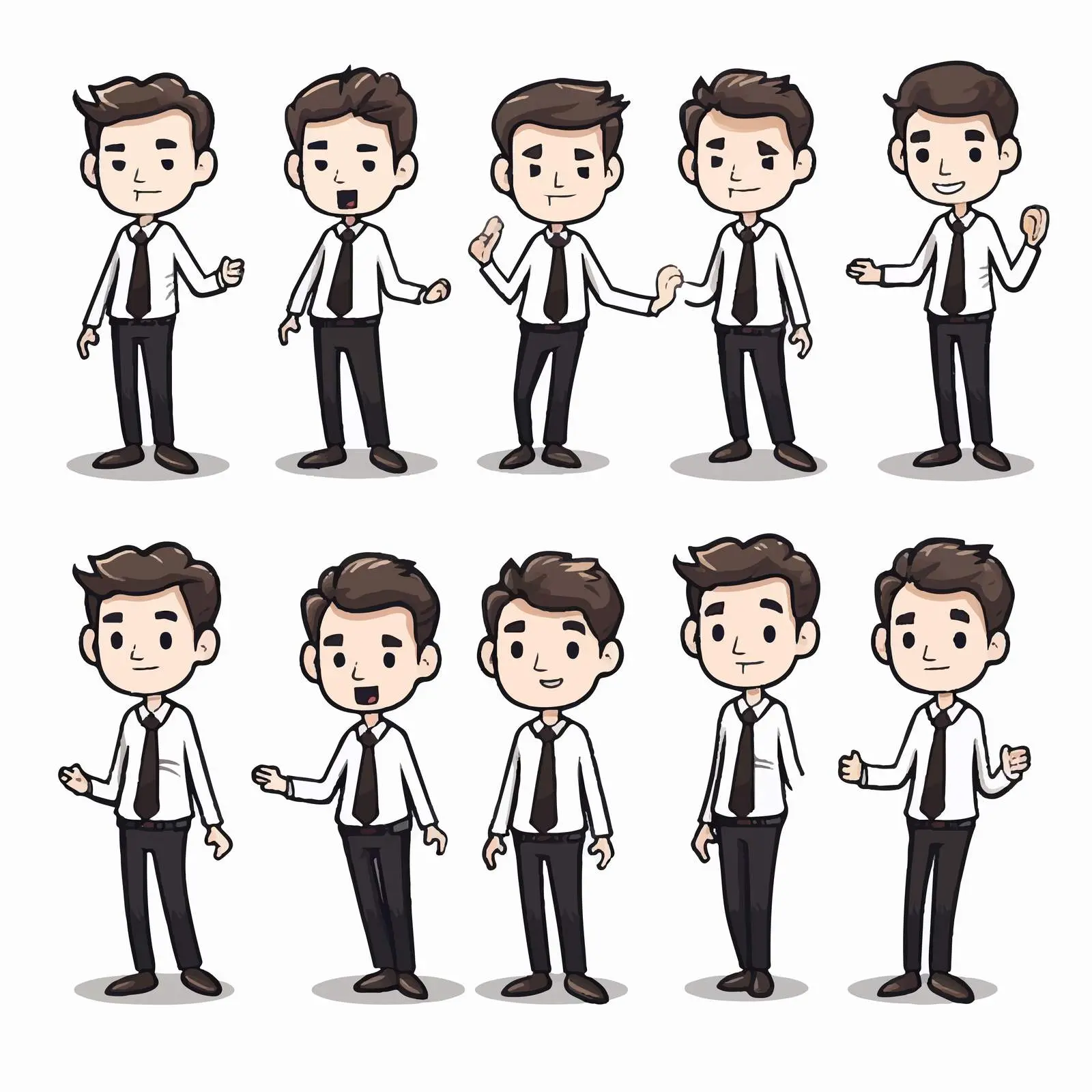 Male Office Staff Cartoon Character Animation — free download from Dotvec