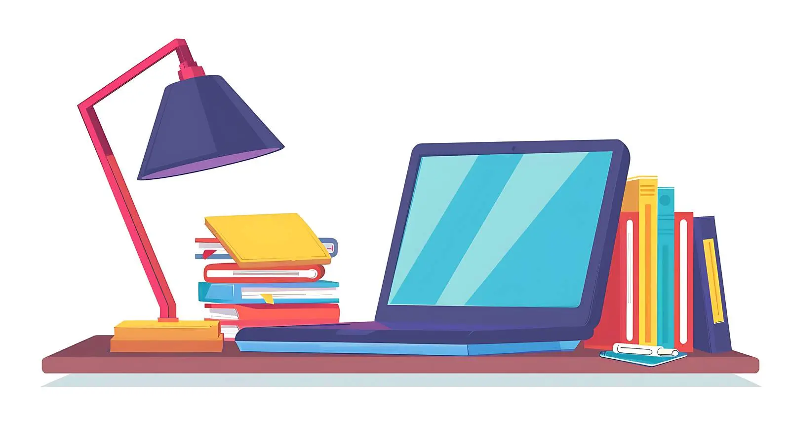 Modern Office Workspace with Laptop and Notebooks — free download from Dotvec