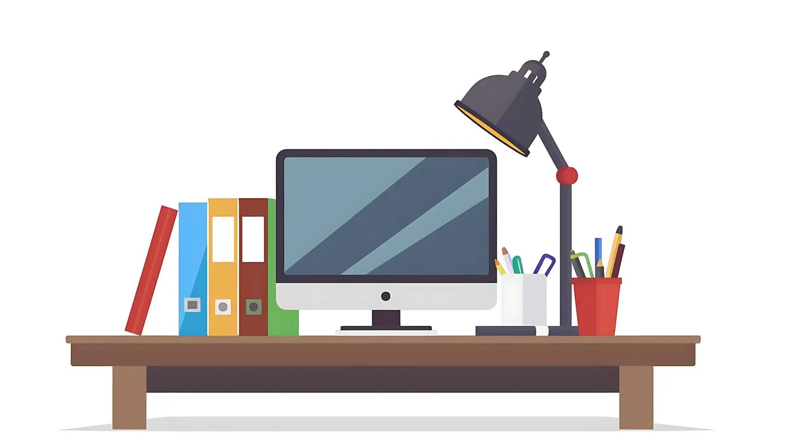 Modern Office Workspace with Laptop and Notebooks — free download from Dotvec