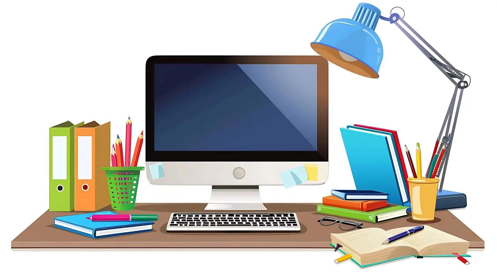 Modern Office Setup with Laptop and Notebooks — free download from Dotvec