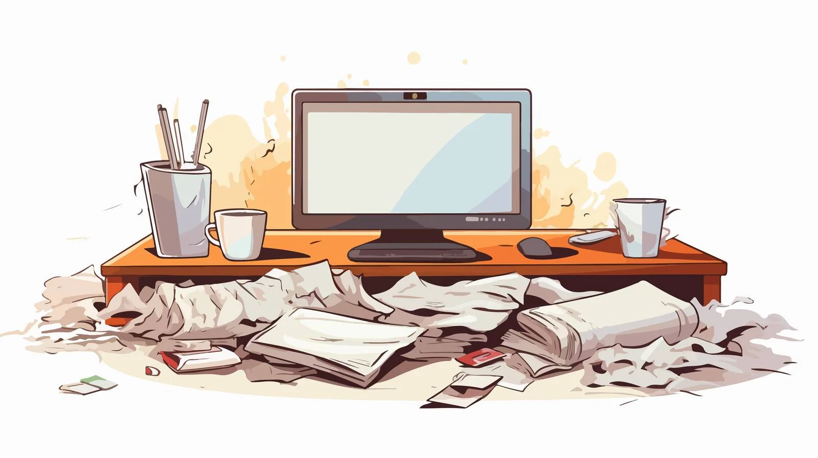 Office Workspace Chaos — free download from Dotvec