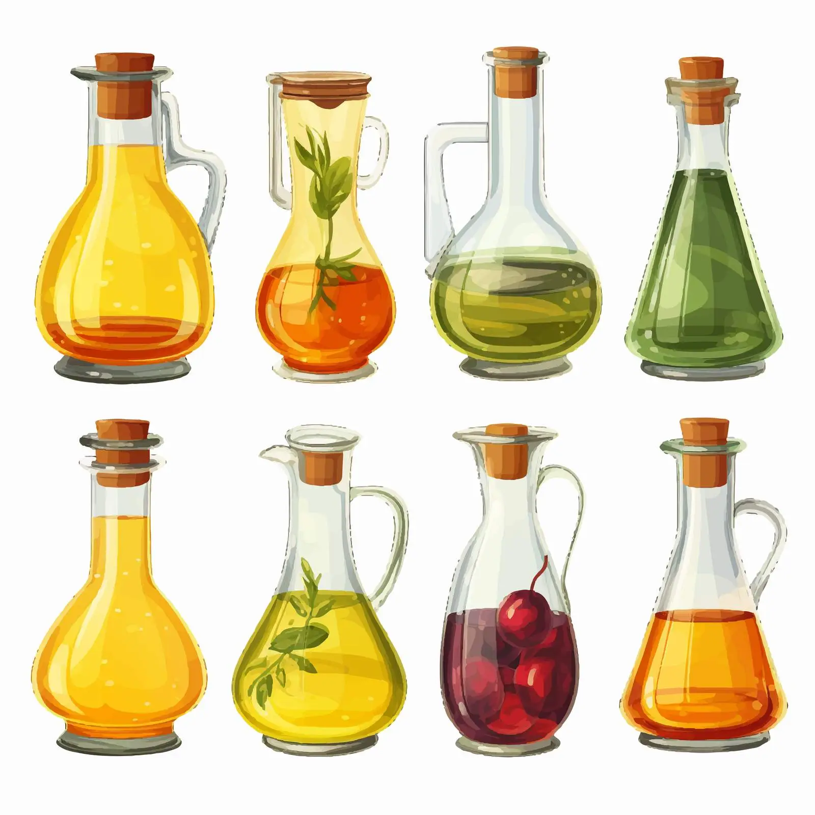 Set of Liquid Cooking Ingredients in Glass Jugs – free jars image from Dotvec