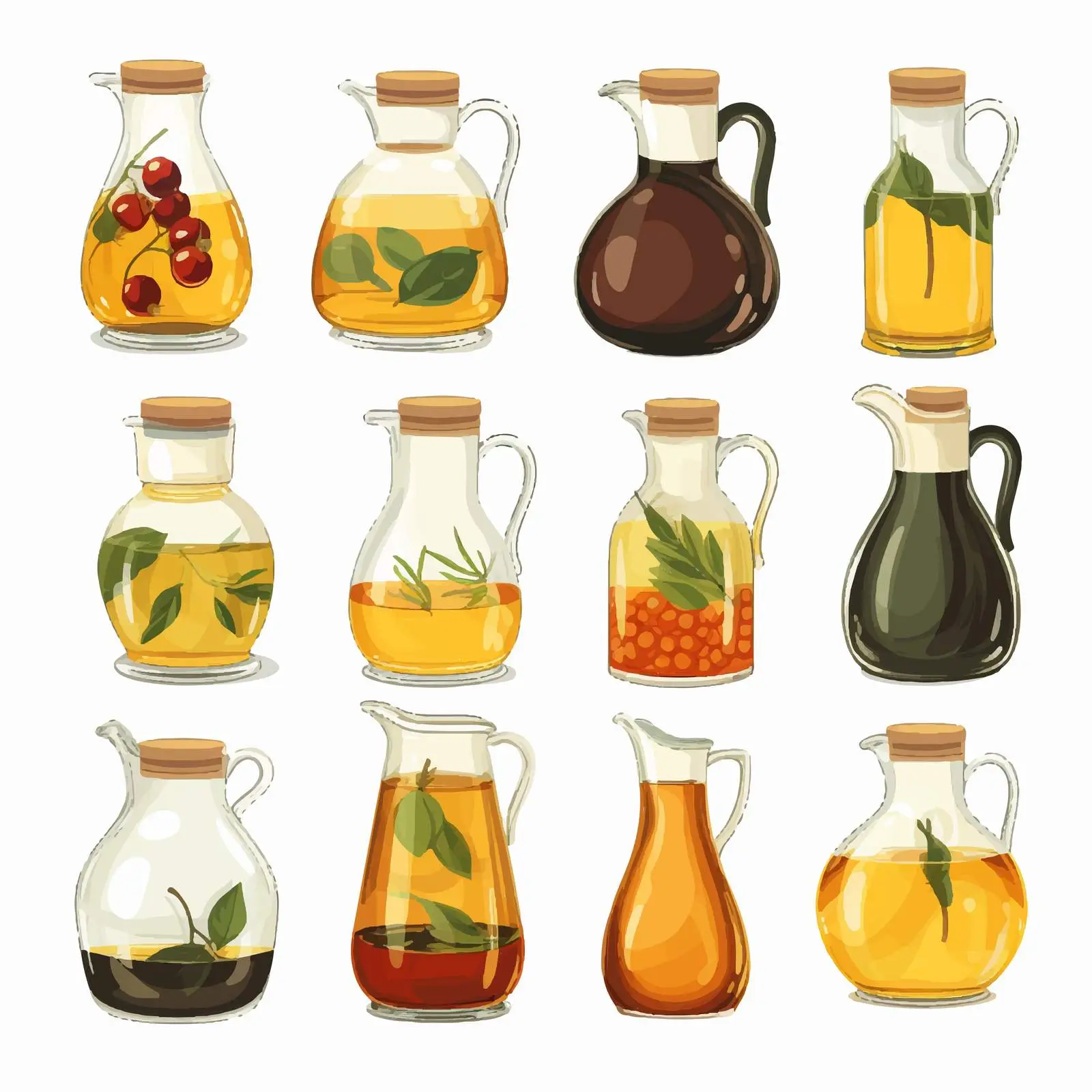 Oil, Milk, and Vinegar in Glass Jugs — free download from Dotvec