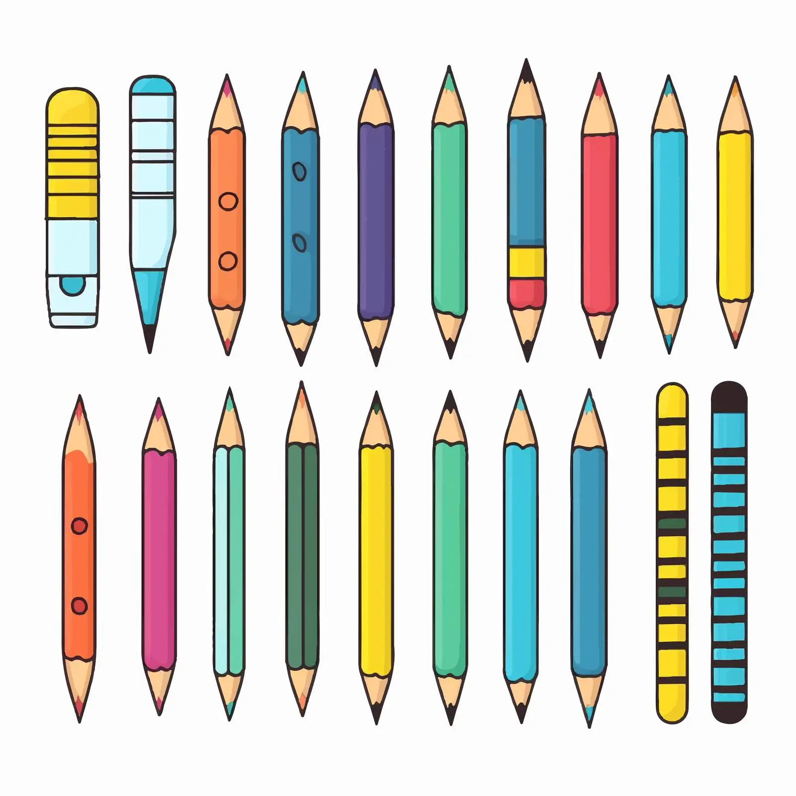 Oil Pastel Pencils and Crayon Sticks – free colorful drawings image from Dotvec