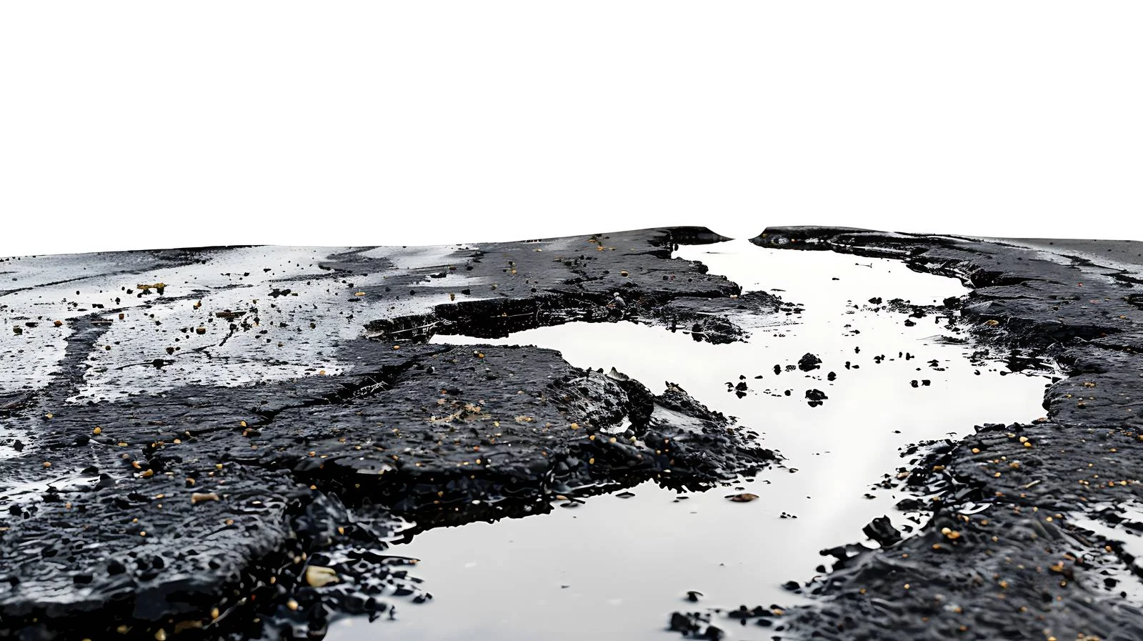 Spilled oil on wet parking lot dividers — free download from Dotvec