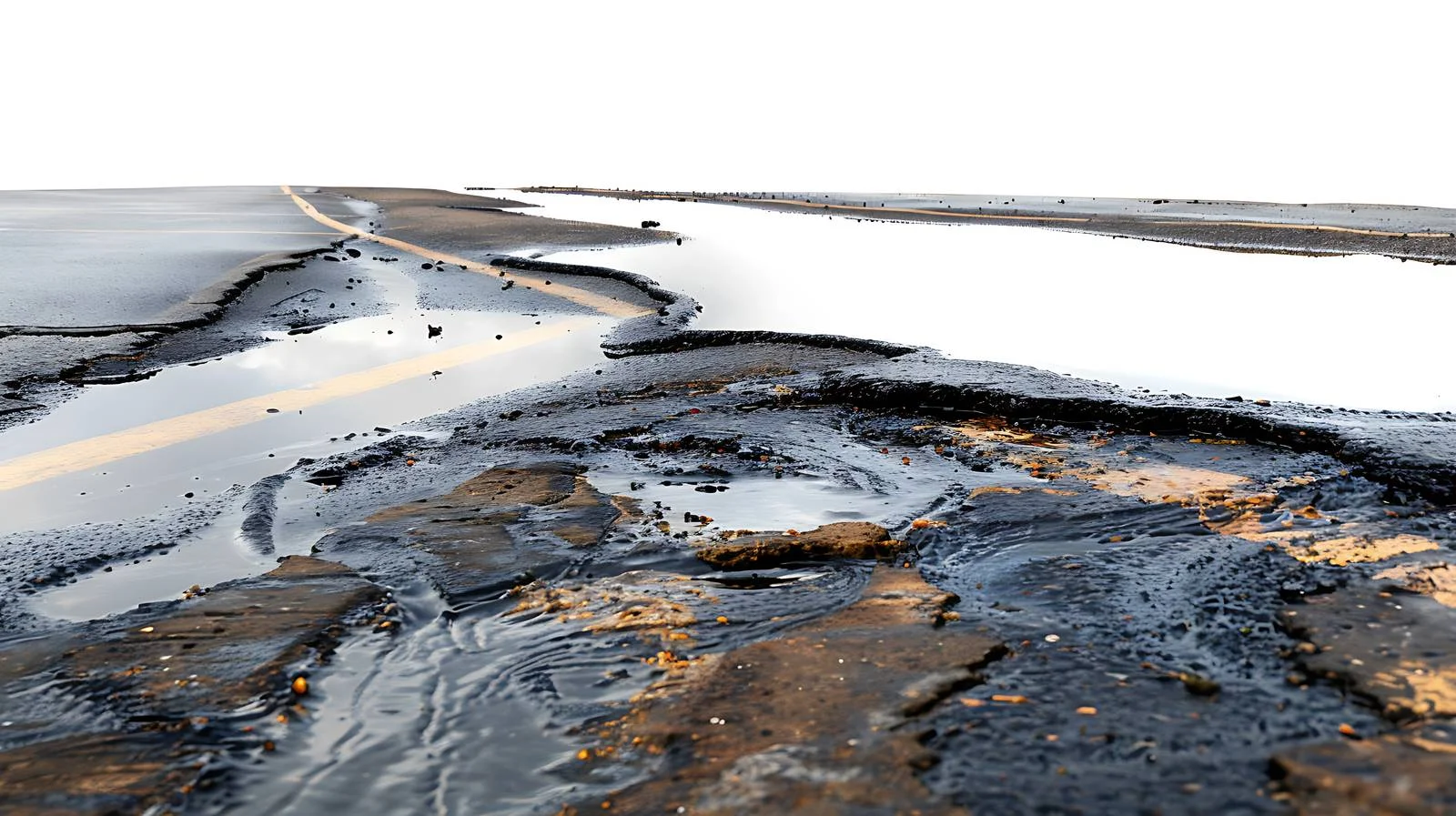 Spilled oil on damp parking lot — free download from Dotvec